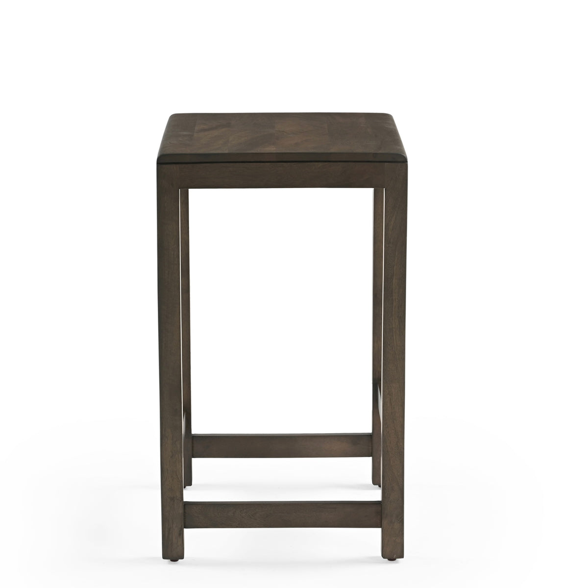 Layda Solid Mango Wood Kitchen Stool Dark Brown
