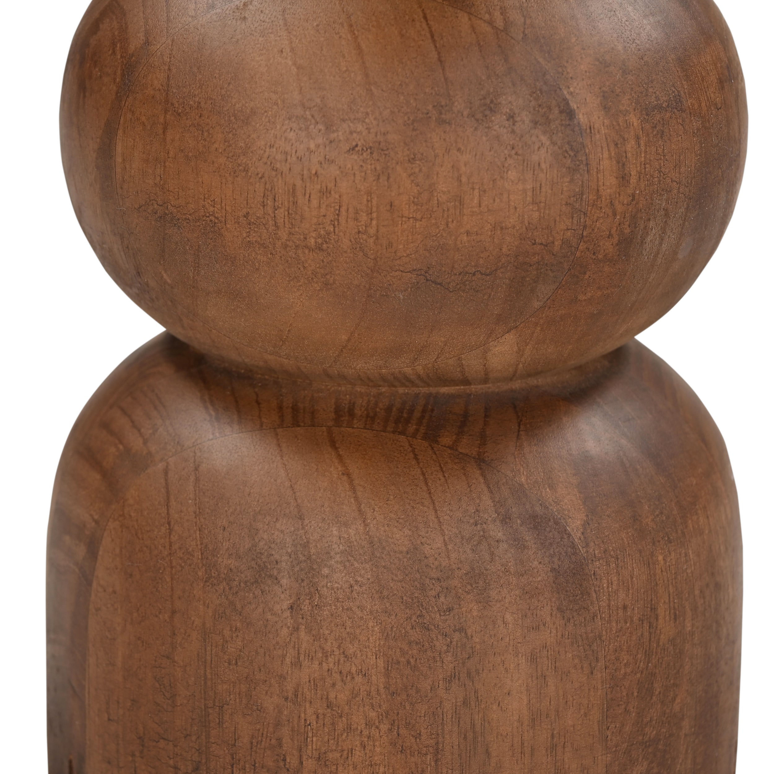 Emica Solid Mango Wood Medium Candle Stand Brown