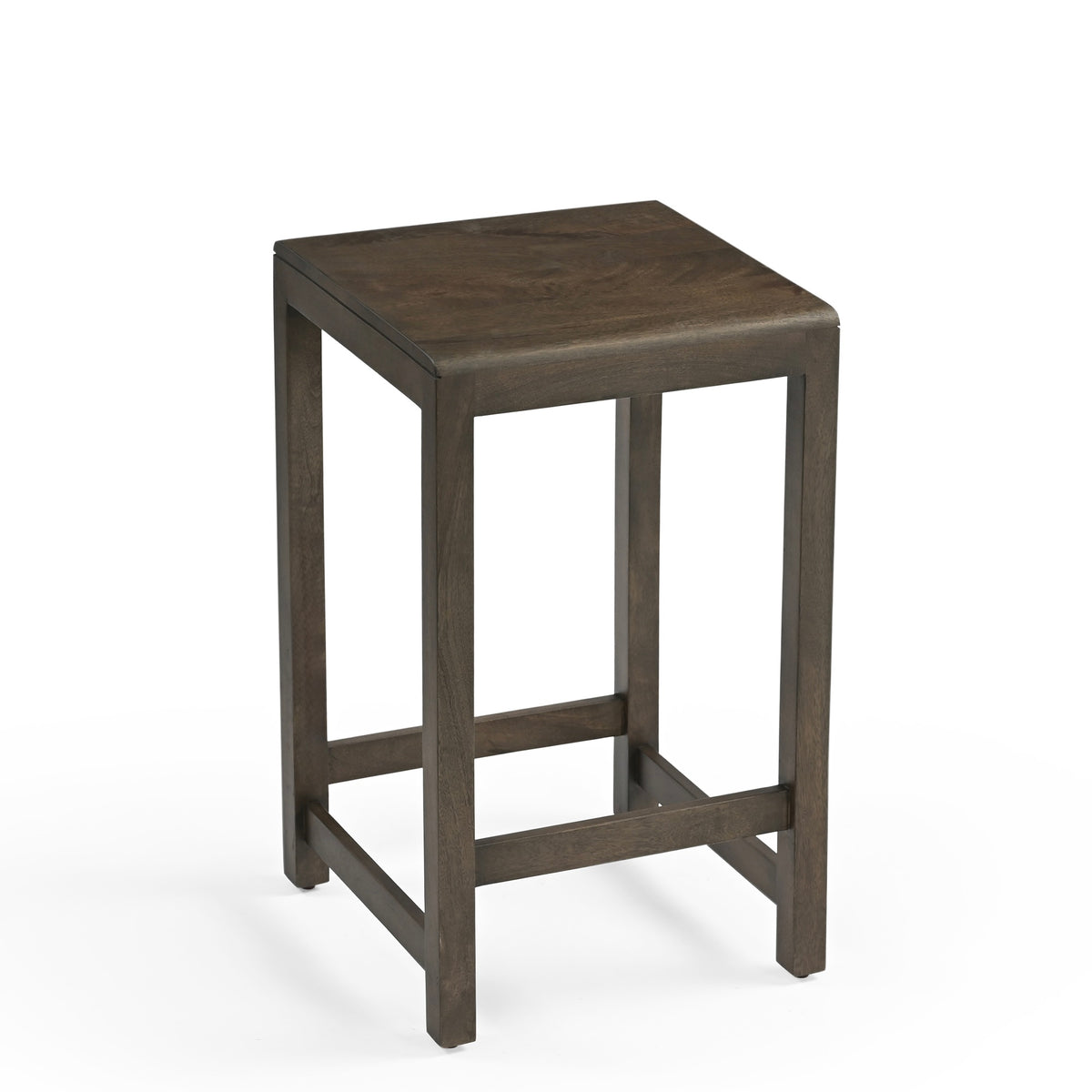 Layda Solid Mango Wood Kitchen Stool Dark Brown