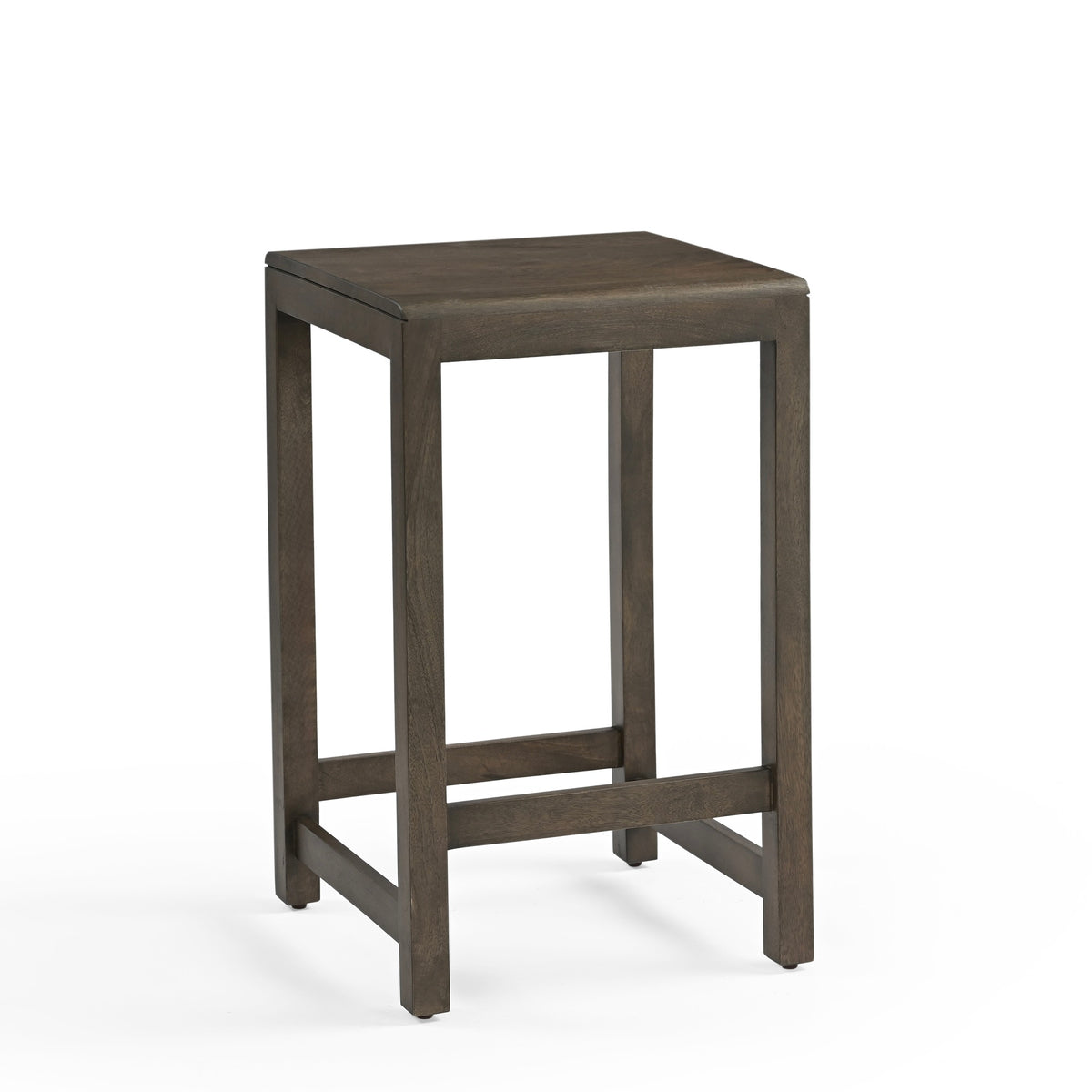 Layda Solid Mango Wood Kitchen Stool Dark Brown