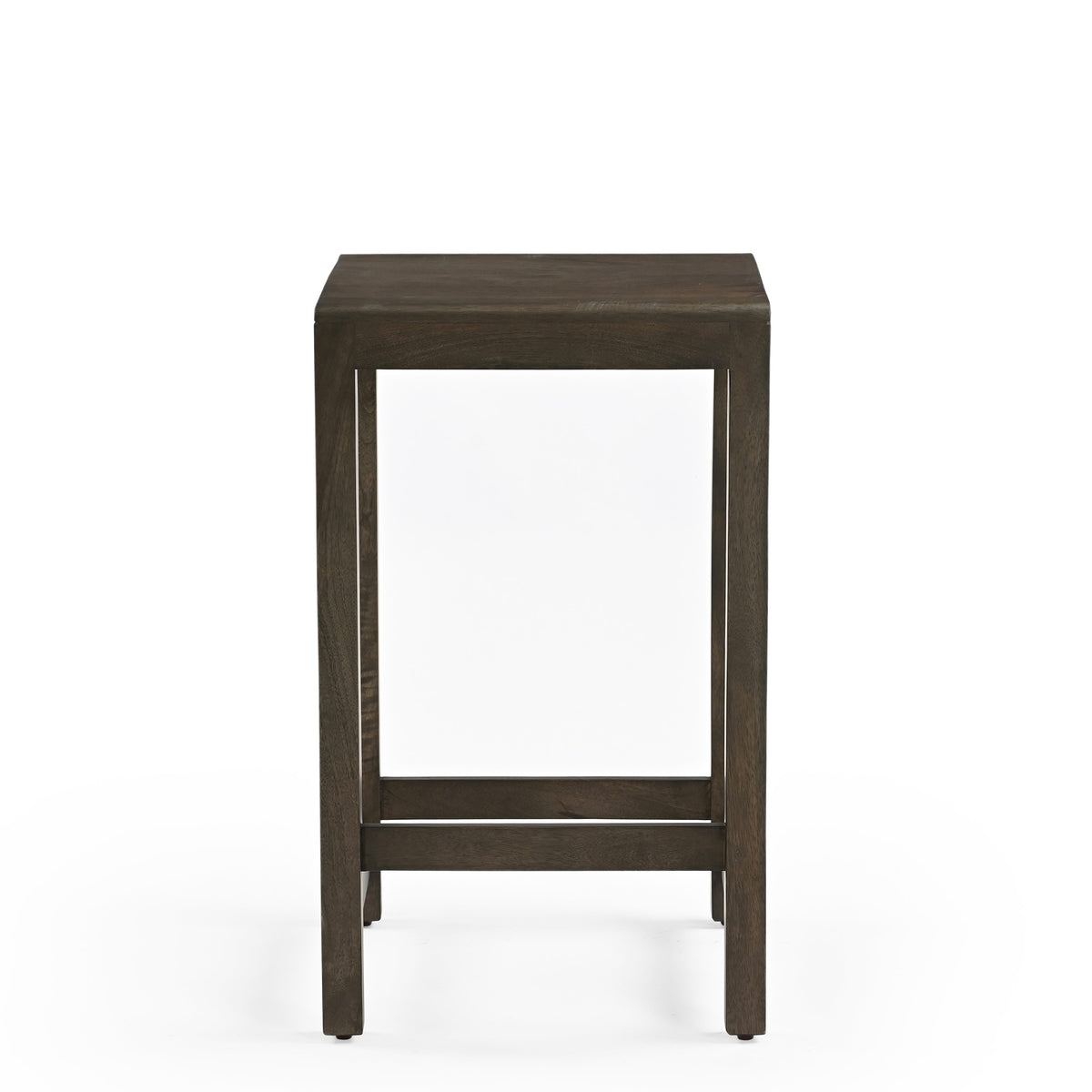 Layda Solid Mango Wood Kitchen Stool Dark Brown