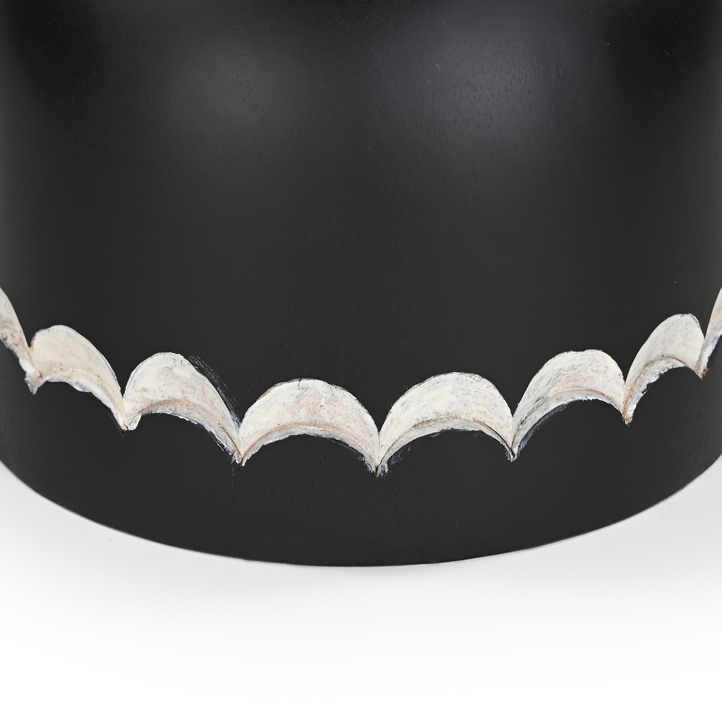 Emica Solid Mango Wood Large Candle Stand Black