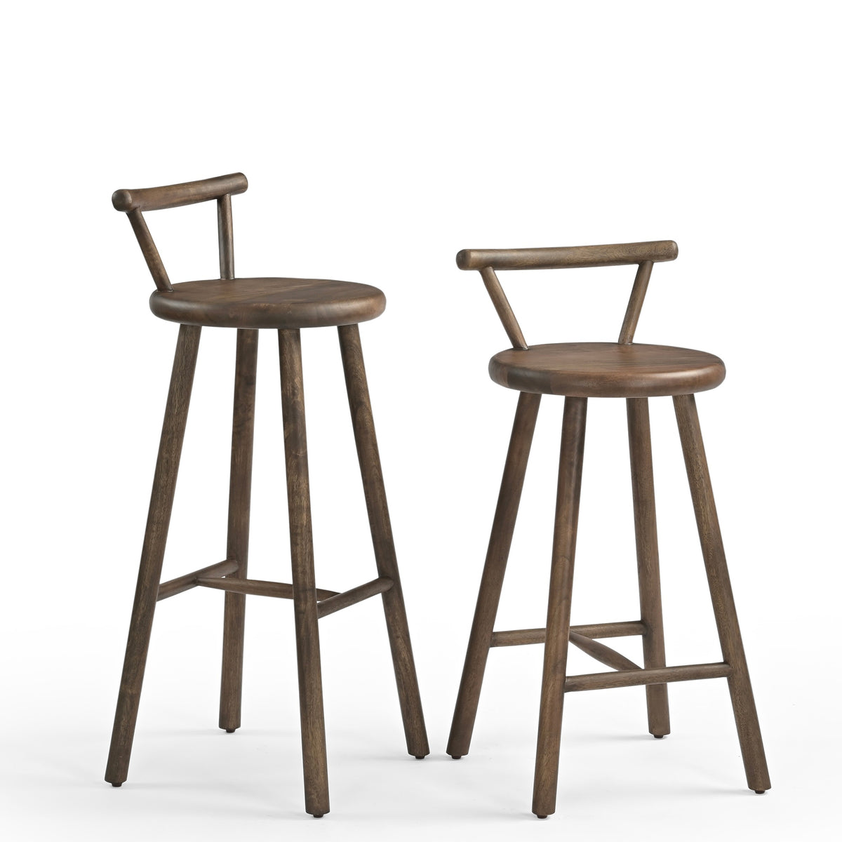 Nook Solid Mango Wood Bar Stool Brown