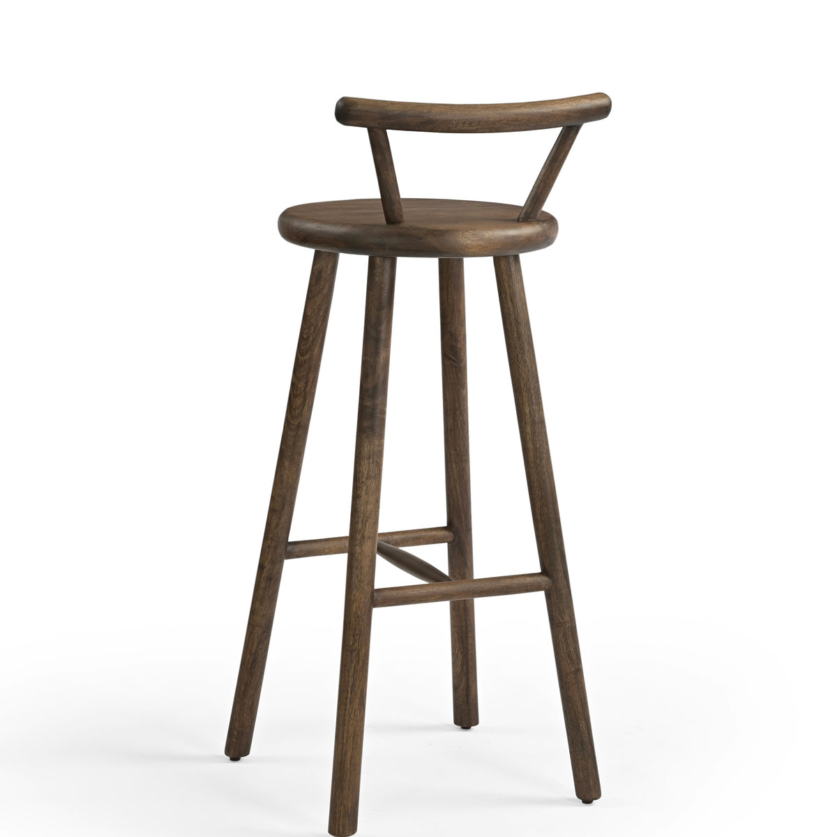 Nook Solid Mango Wood Bar Stool Brown