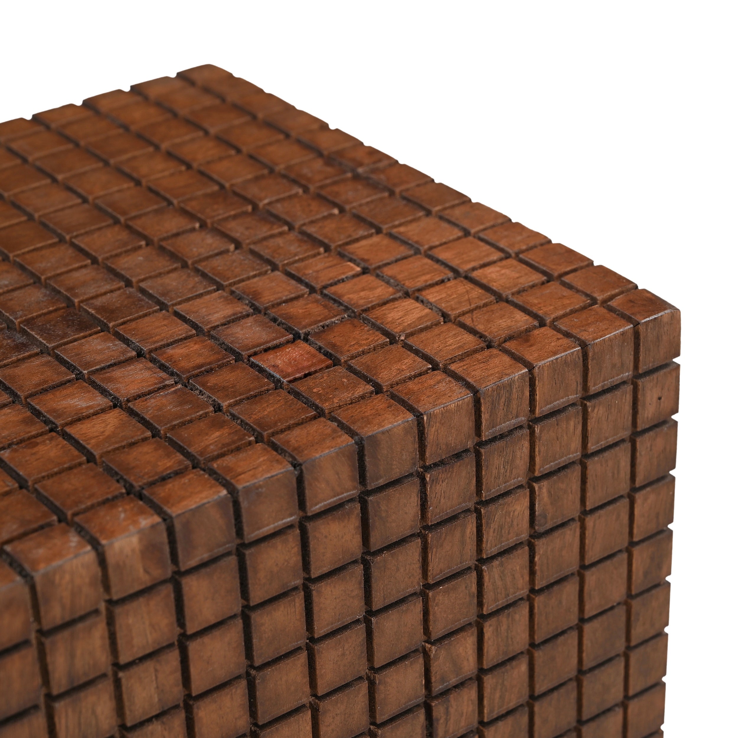 Jiro Solid Acacia Wood Side Table Walnut (2 Sizes)