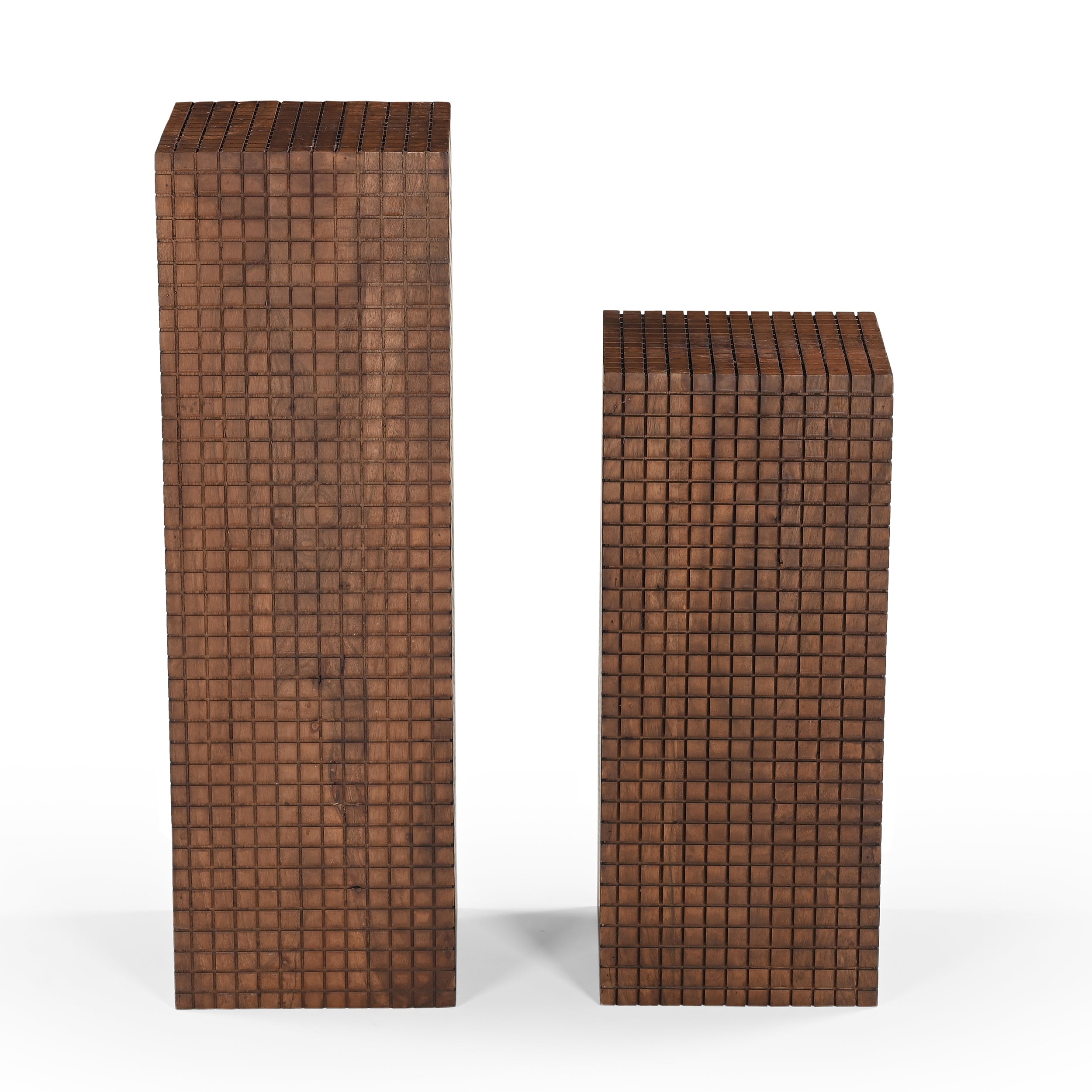 Jiro Solid Acacia Wood Side Table Walnut (2 Sizes)