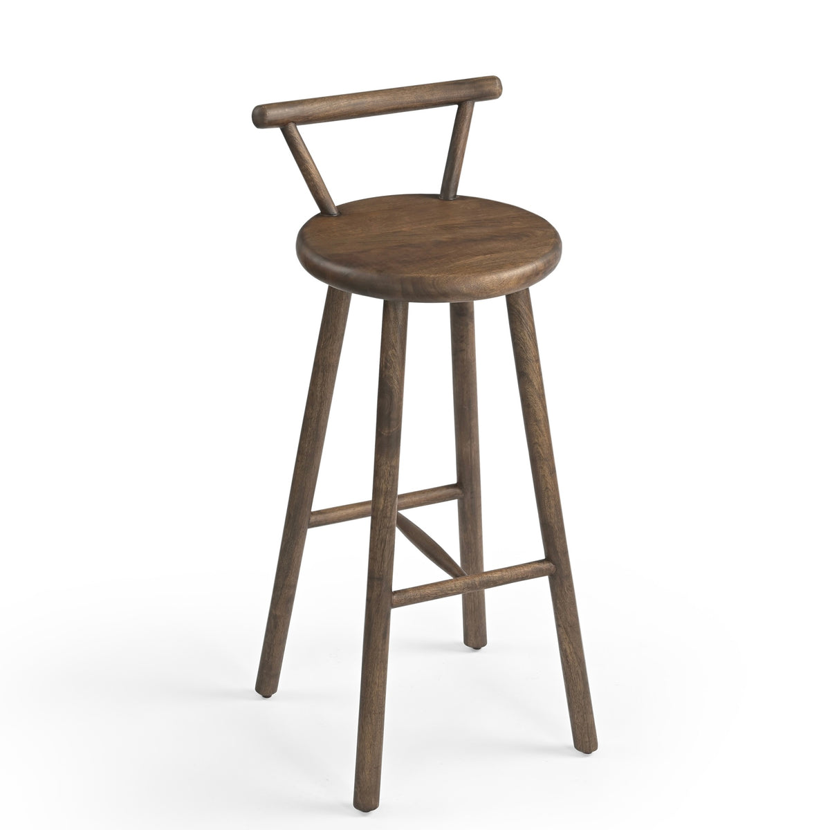 Nook Solid Mango Wood Bar Stool Brown