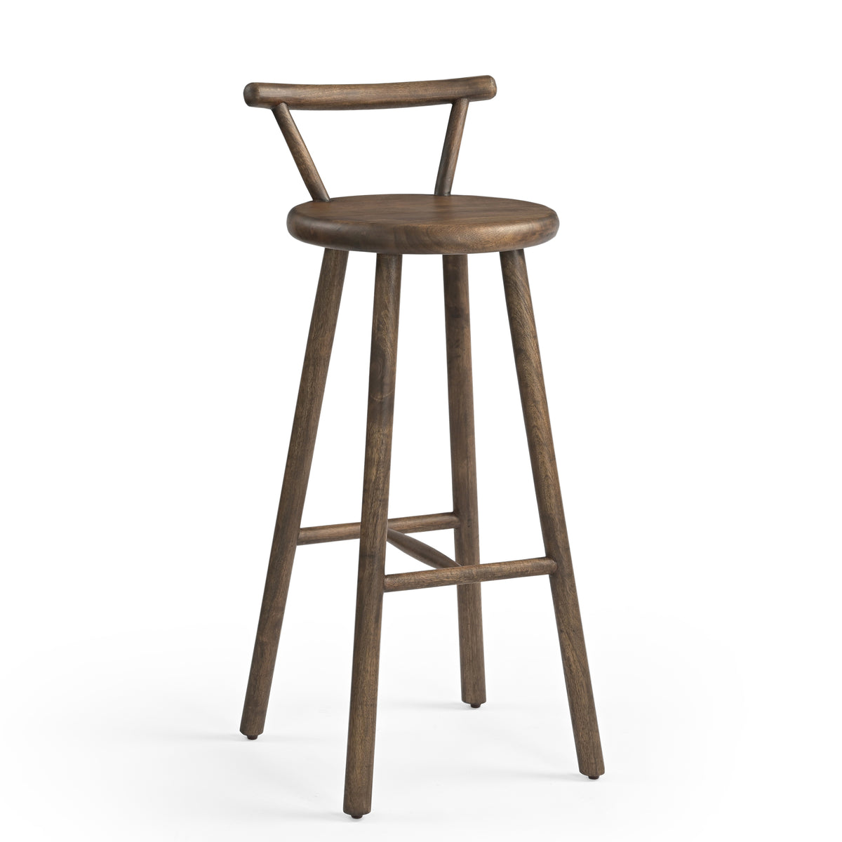 Nook Solid Mango Wood Bar Stool Brown
