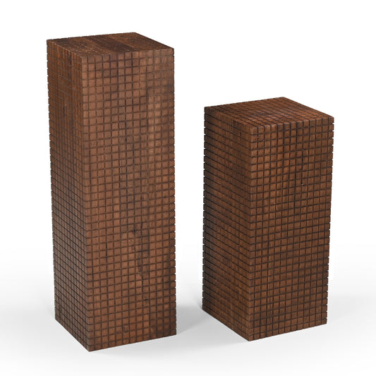 Jiro Solid Acacia Wood Side Table Walnut (2 Sizes)