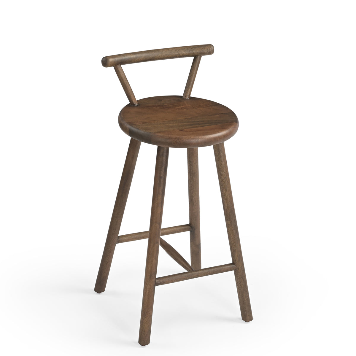 Nook Solid Mango Wood Kitchen Stool Brown