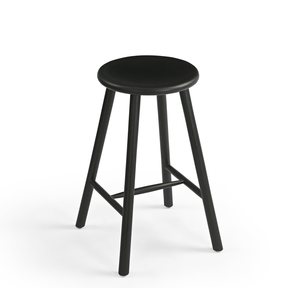 Orlo Solid Mango Wood Kitchen Stool Black