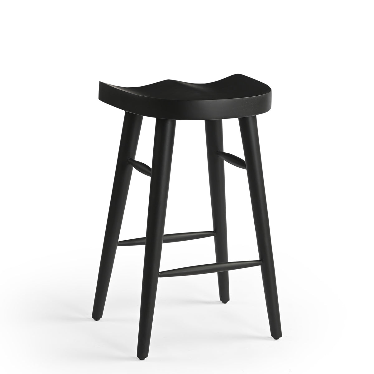 Selma Solid Mango Wood Kitchen Stool Black