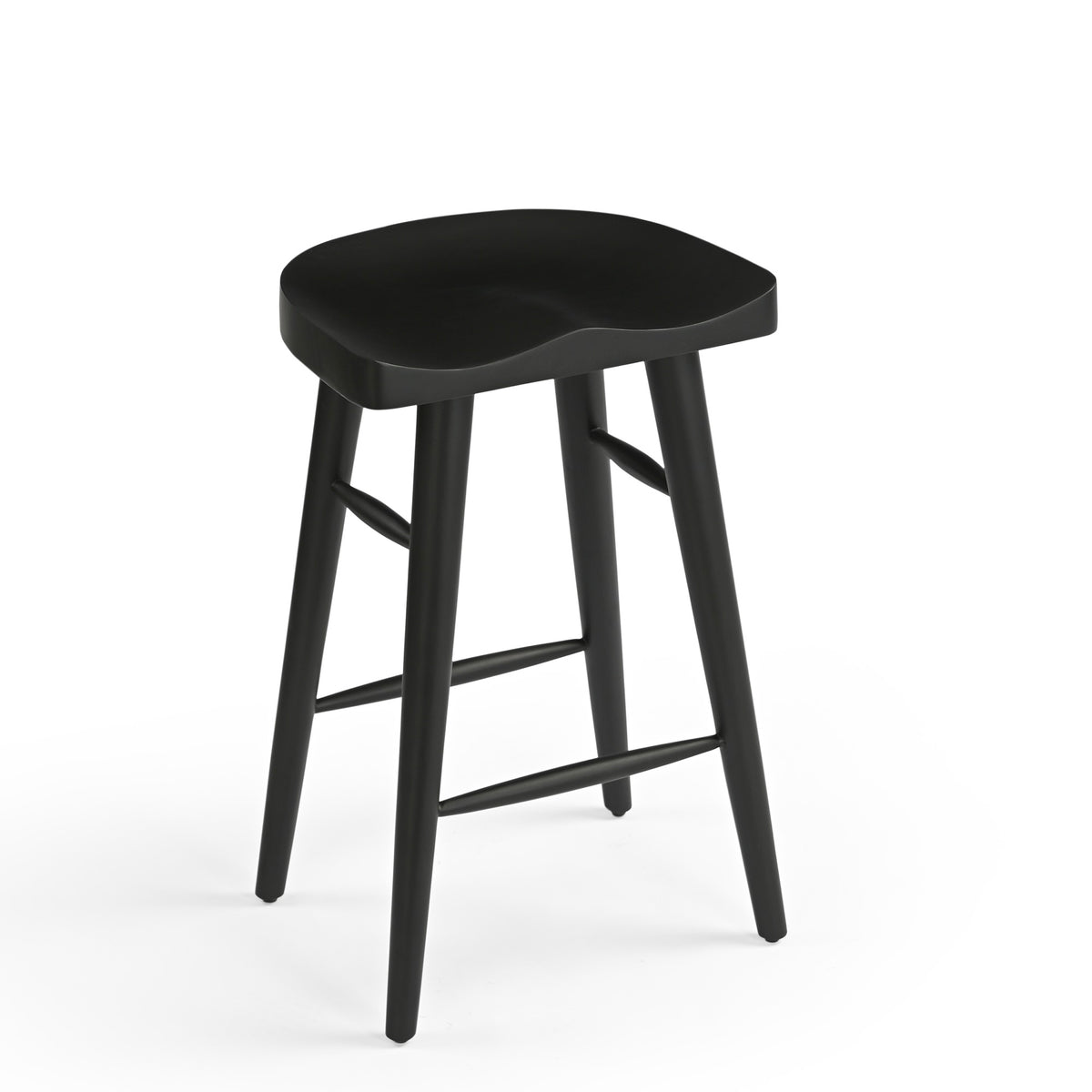 Selma Solid Mango Wood Kitchen Stool Black