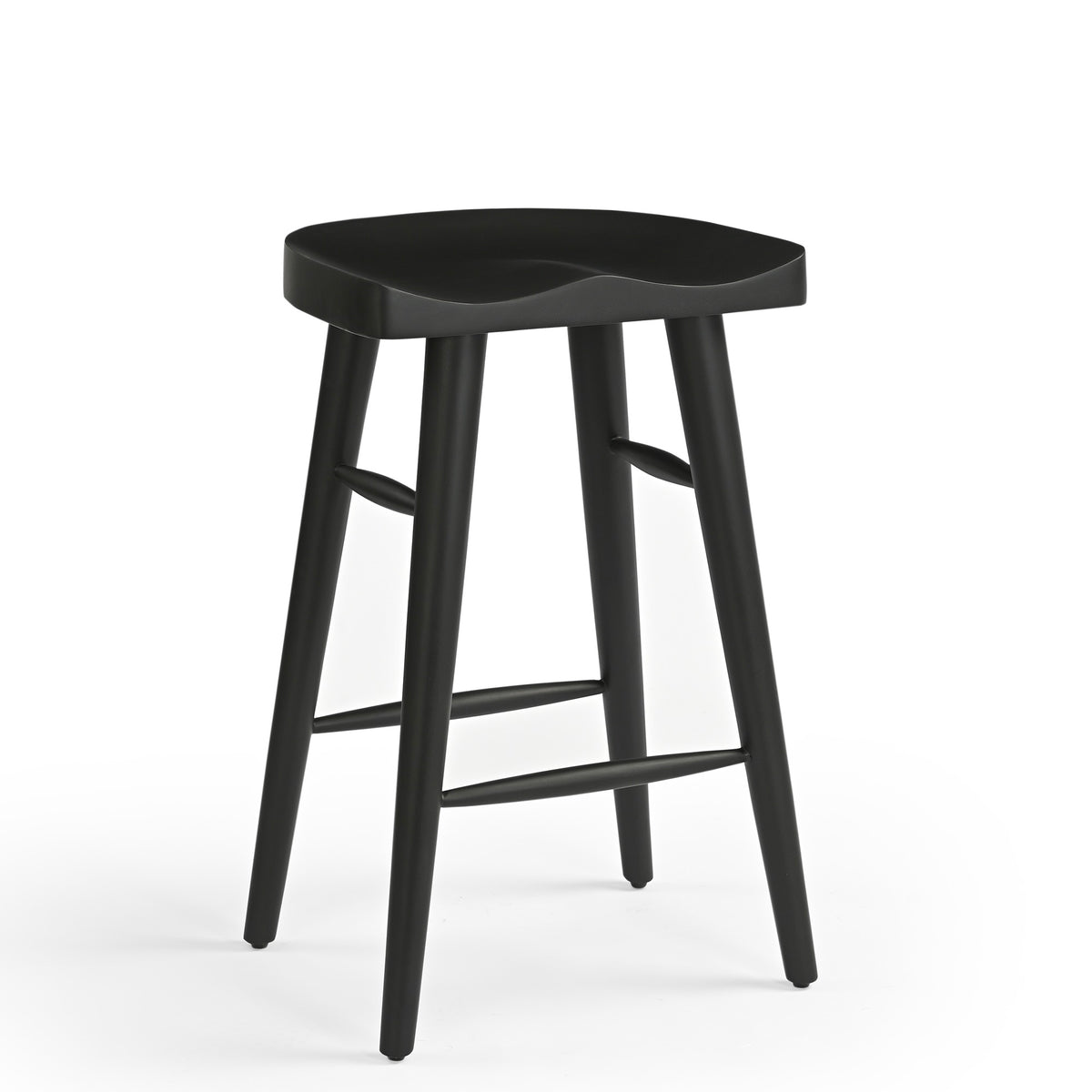 Selma Solid Mango Wood Kitchen Stool Black