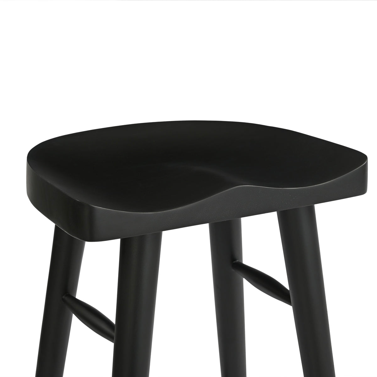 Selma Solid Mango Wood Kitchen Stool Black