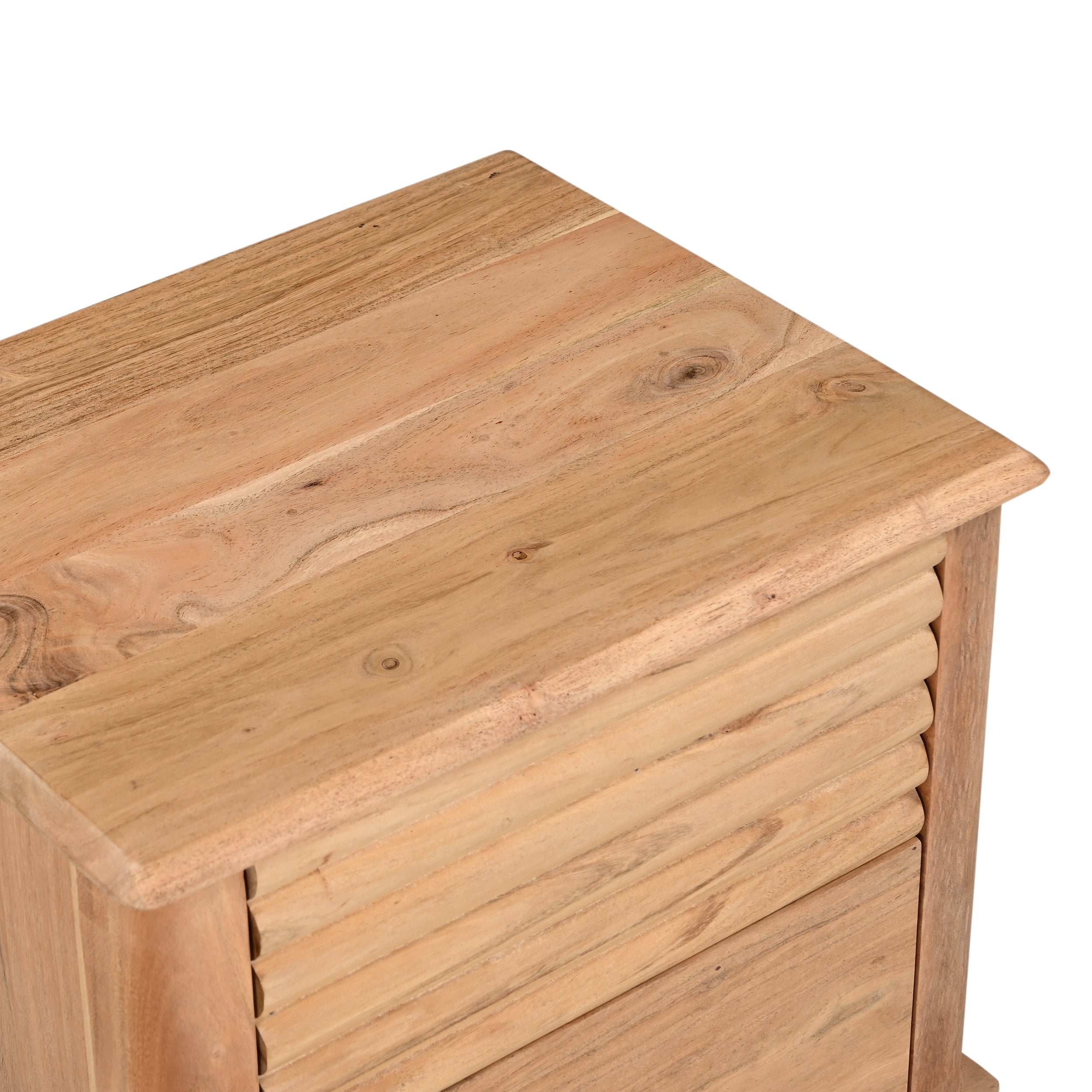 Kiso Solid Acacia Wood Bedside Table