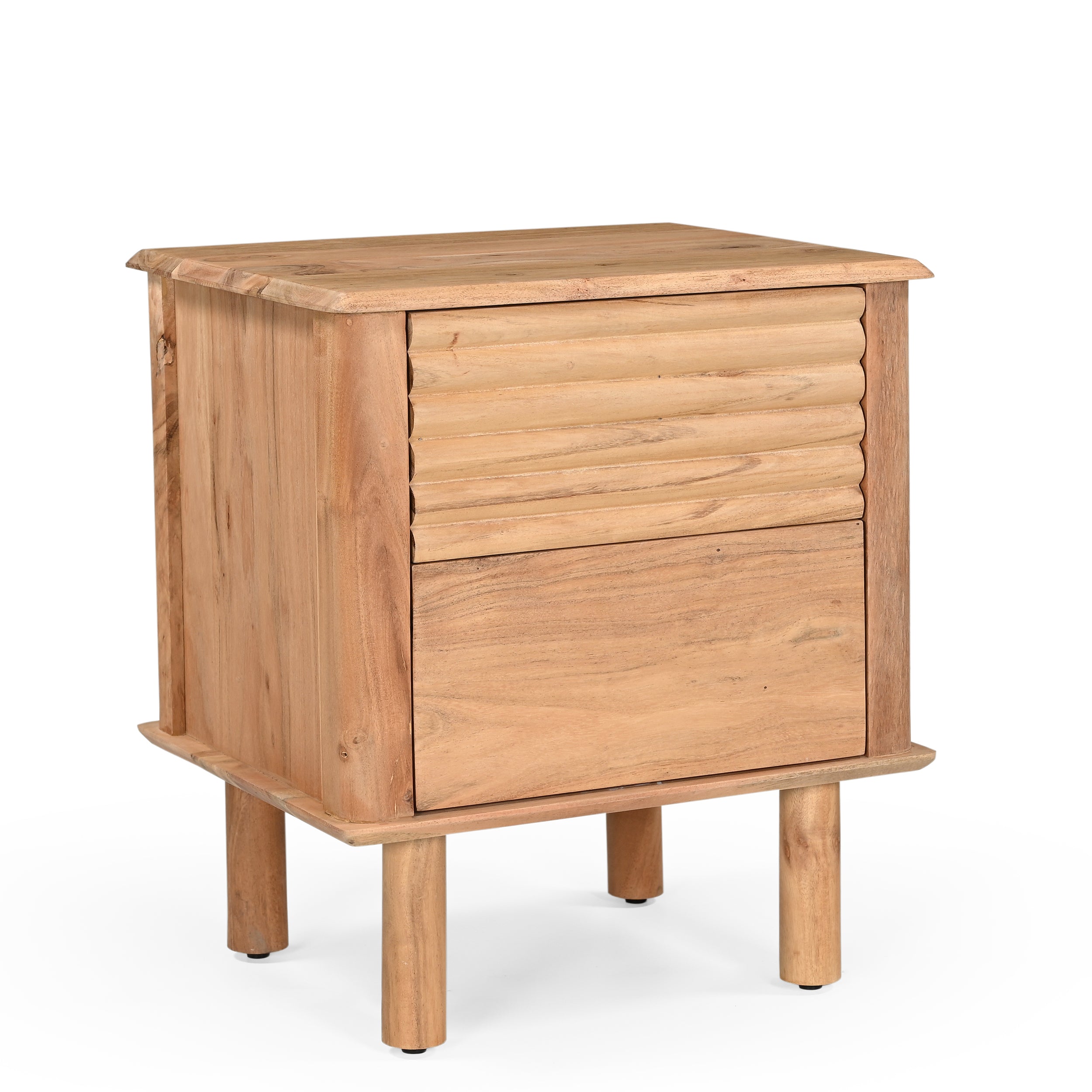 Kiso Solid Acacia Wood Bedside Table