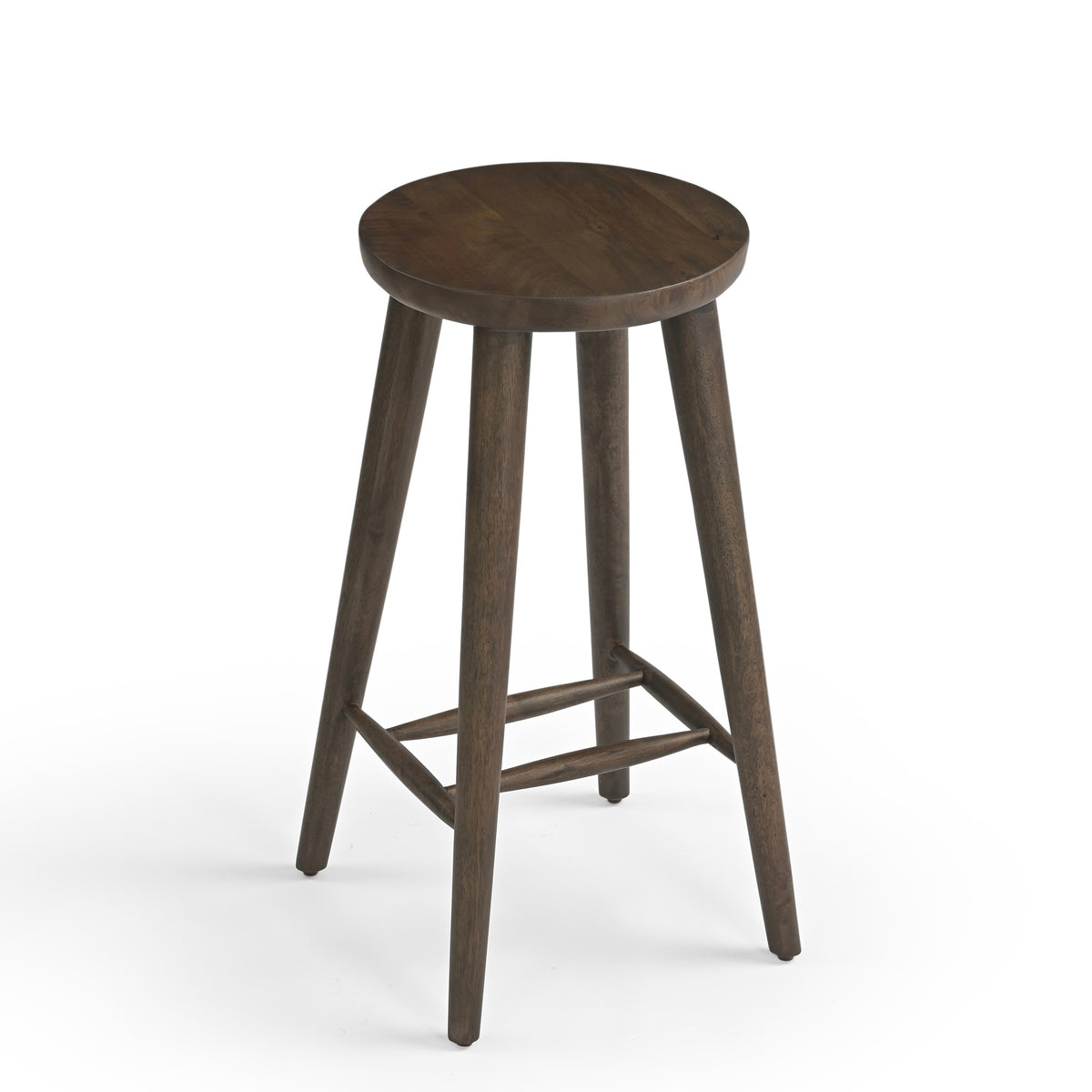 Orin Solid Mango Wood Kitchen Stool Walnut