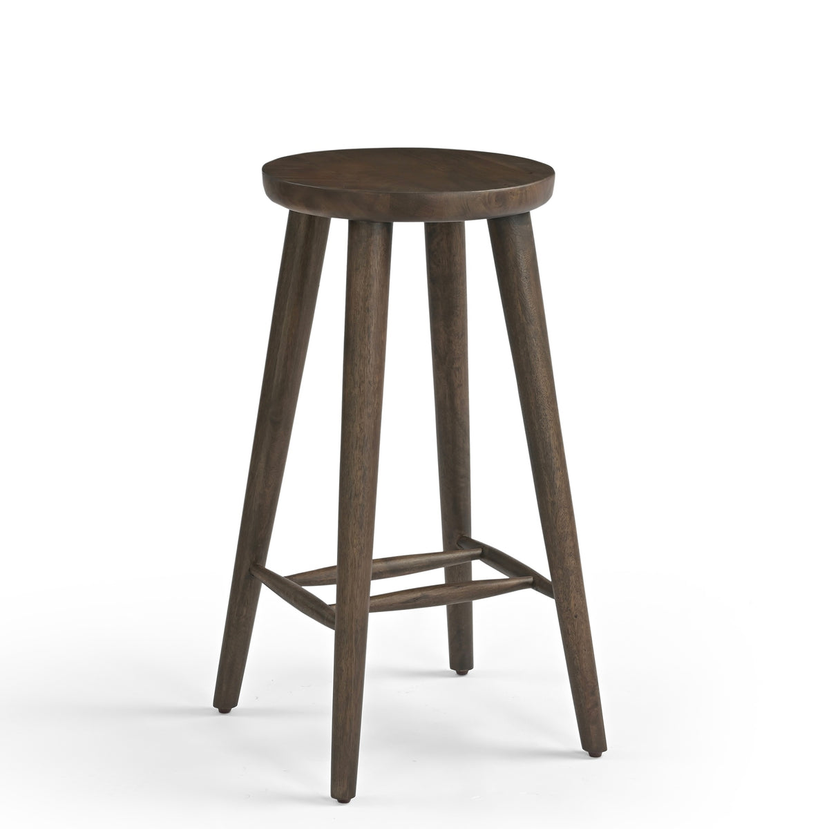 Orin Solid Mango Wood Kitchen Stool Walnut