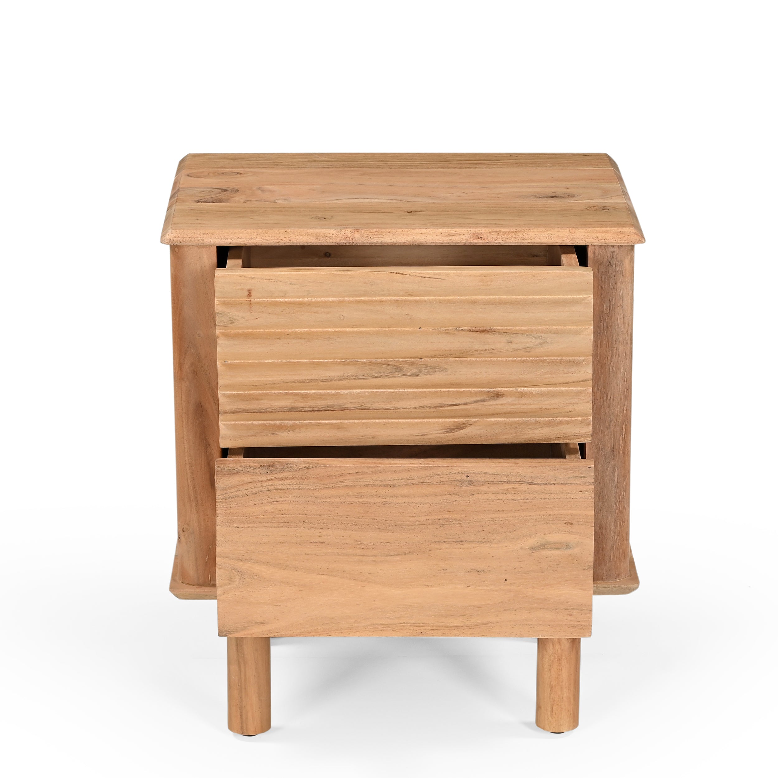 Kiso Solid Acacia Wood Bedside Table