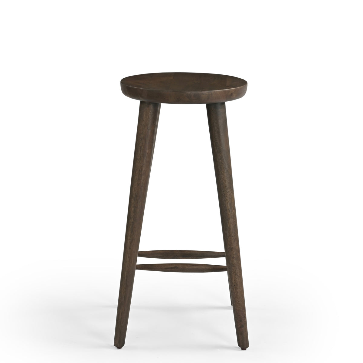Orin Solid Mango Wood Kitchen Stool Walnut