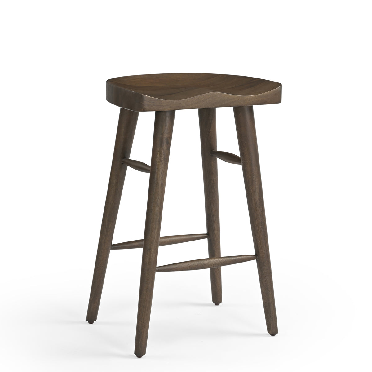 Selma Solid Mango Wood Kitchen Stool Walnut