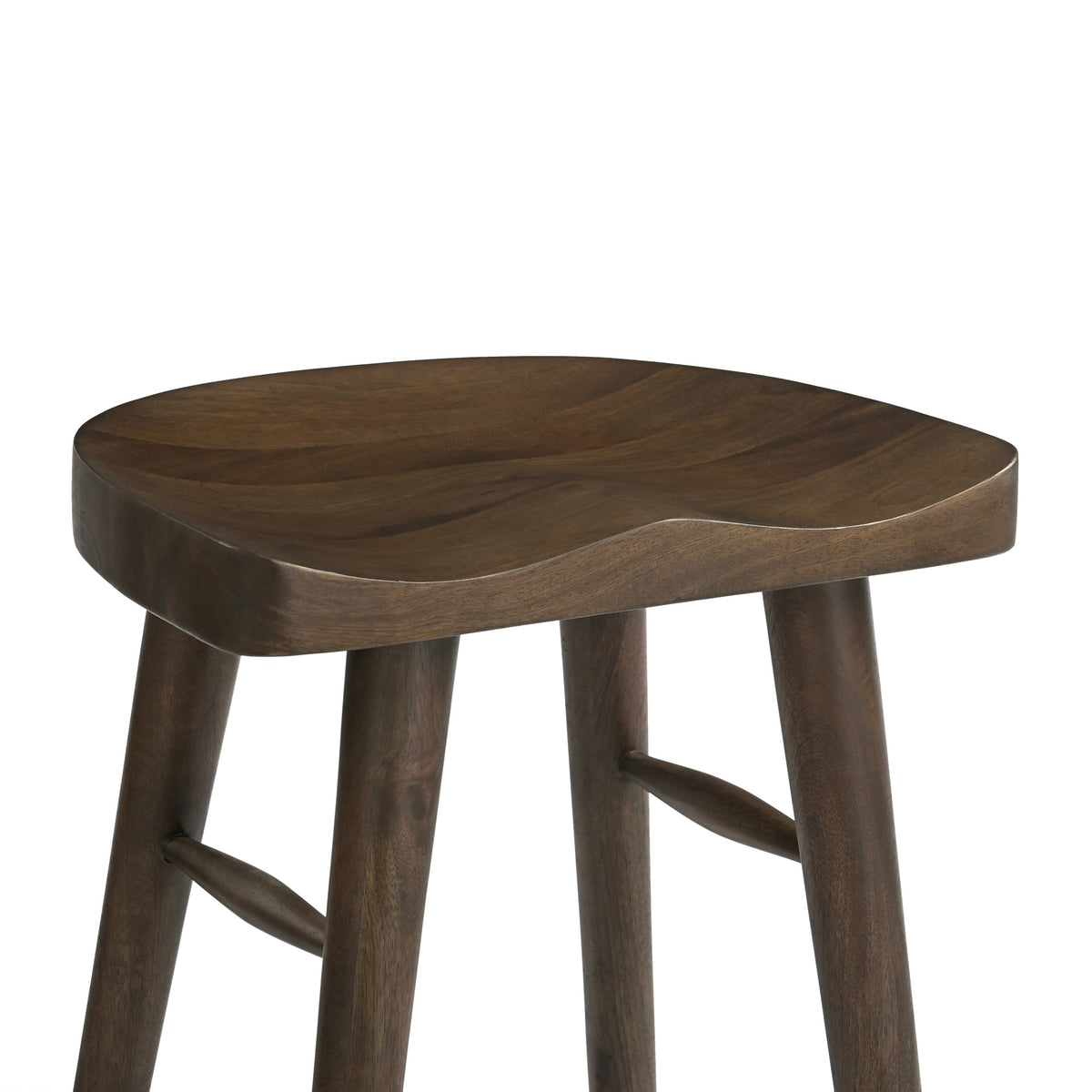 Selma Solid Mango Wood Kitchen Stool Walnut