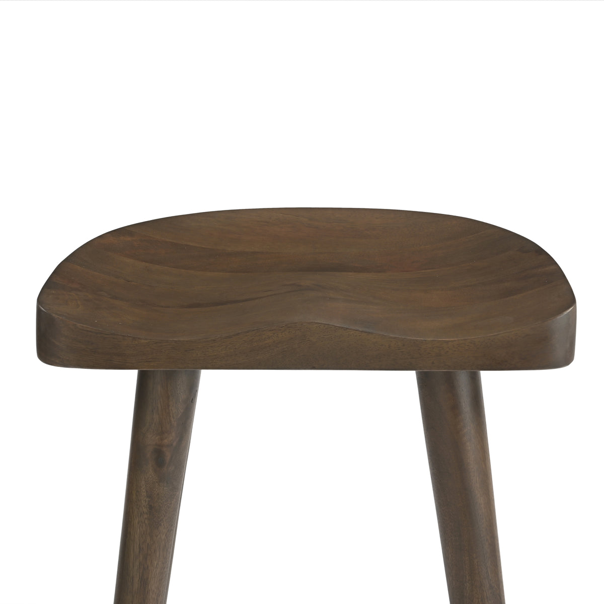 Selma Solid Mango Wood Kitchen Stool Walnut