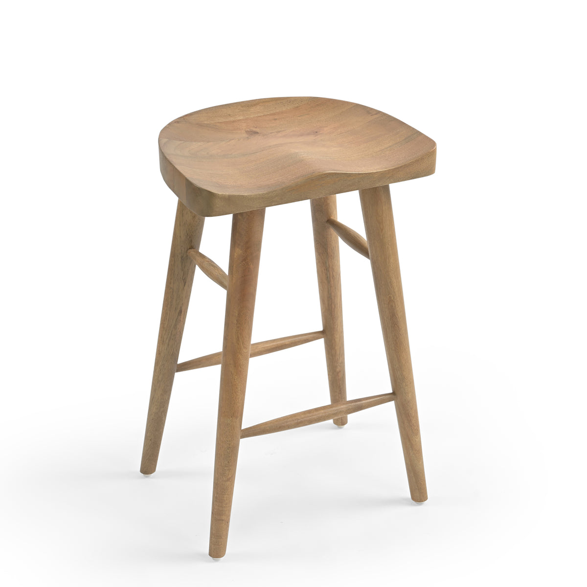 Selma Solid Mango Wood Kitchen Stool Natural