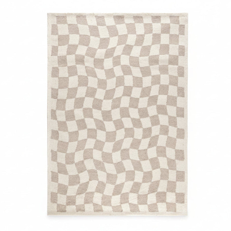 Stuarto Circular Knit Wool & Polyester Rug in Ivory & Beige (2 Sizes)