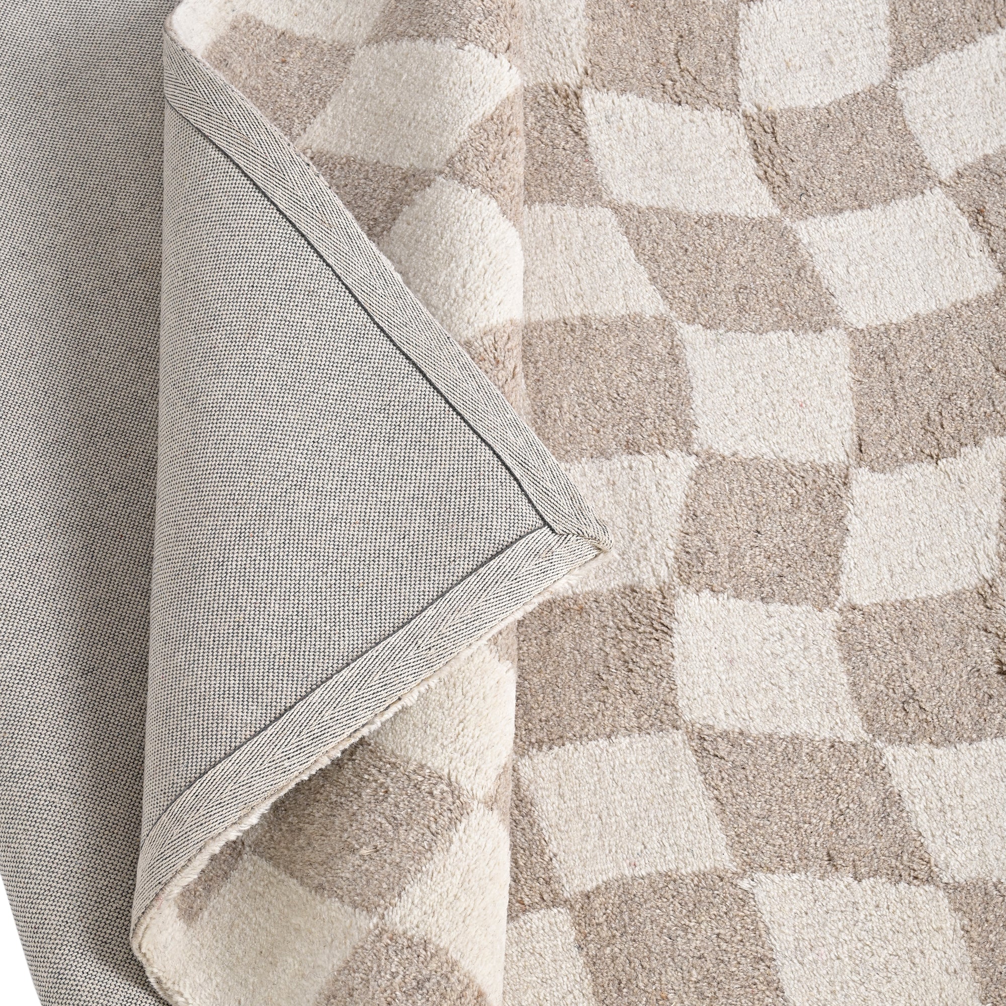Stuarto Circular Knit Wool & Polyester Rug in Ivory & Beige (2 Sizes)