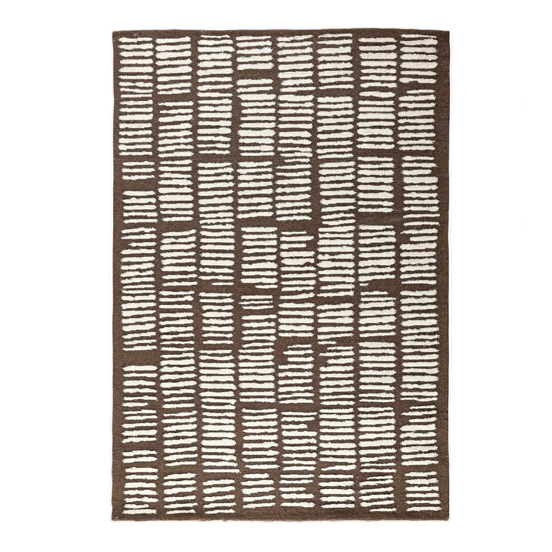 Hindon Circular Knit Wool Rug in Brown & Ivory (2 Sizes)