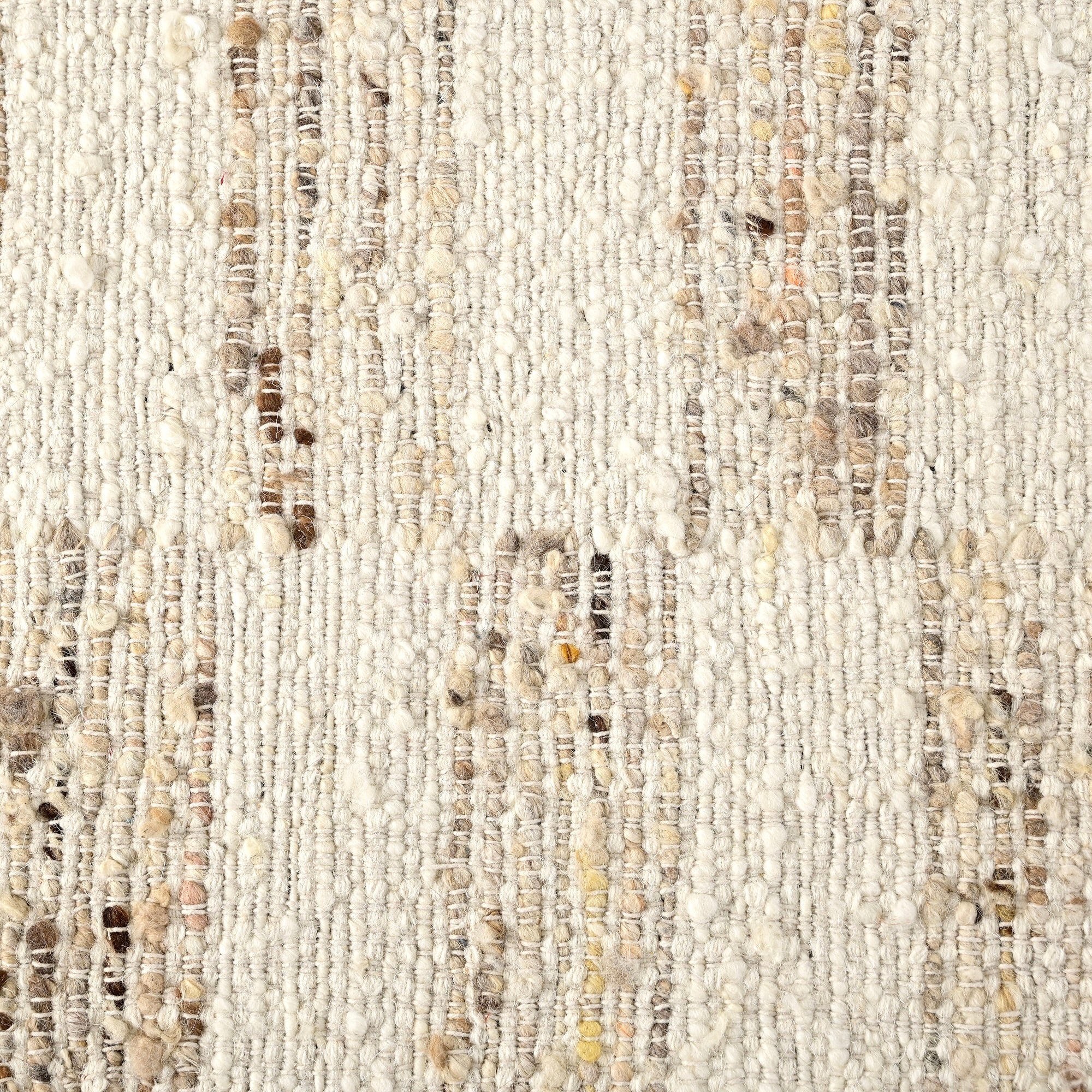 Ecatep Handwoven Flat Weave Punja Kelim Wool Rug in Ivory & Beige (2 Sizes)