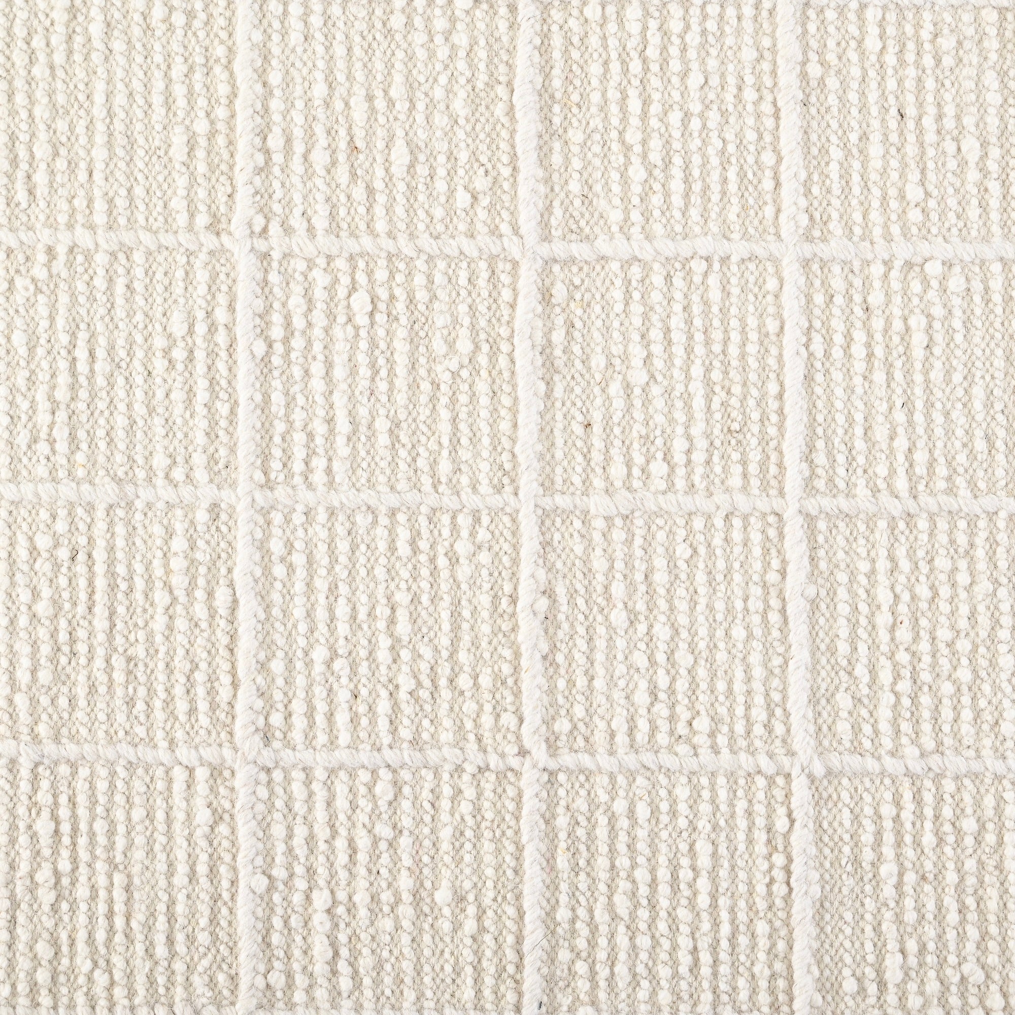 Shibam Handwoven Flat Weave Wool Rug in Ivory (2 Sizes)