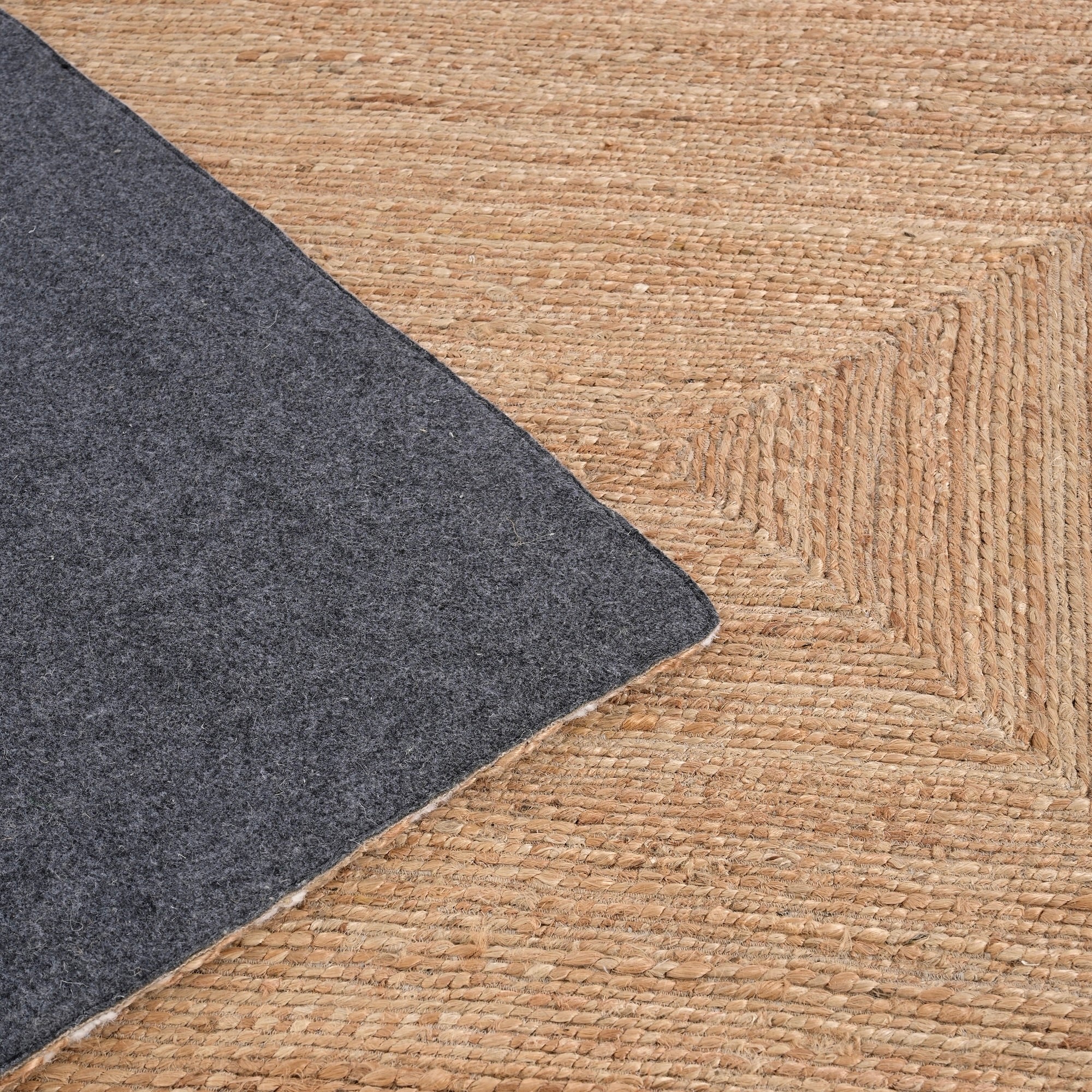 Vinseck Handmade Flat Weave Jute & Wool Rug in Natural & Ivory (2 Sizes)