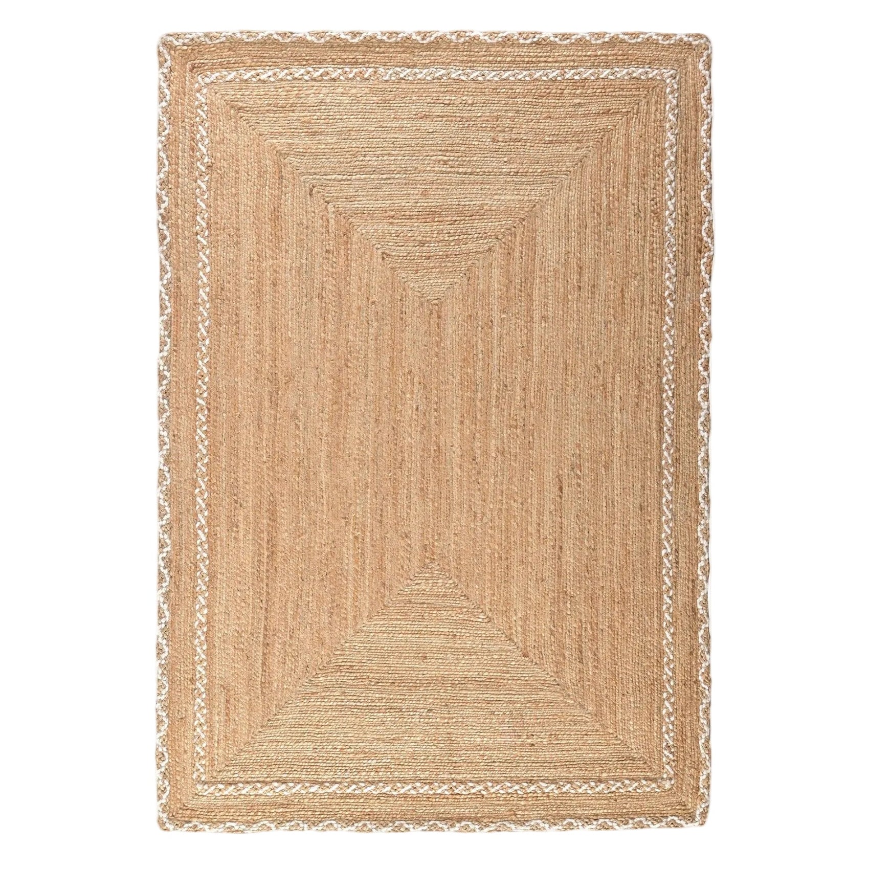 Vinseck Handmade Flat Weave Jute & Wool Rug in Natural & Ivory (2 Sizes)