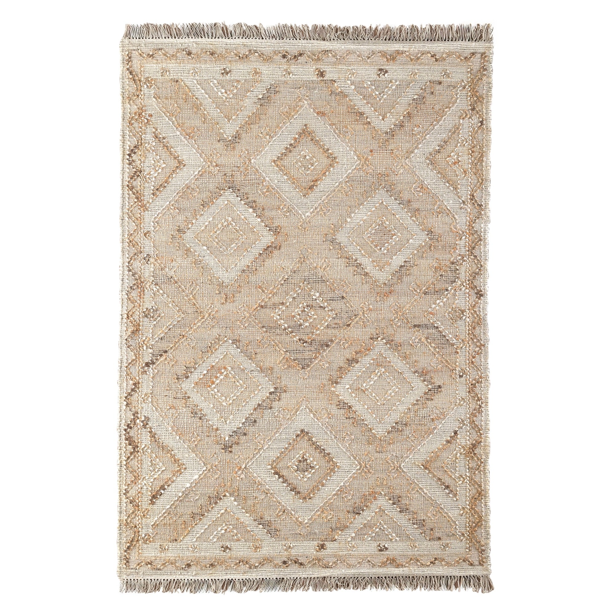 Carsson Handwoven Flat Weave Punja Kelim Jute & Wool Rug in Natural & Brown (2 Sizes)