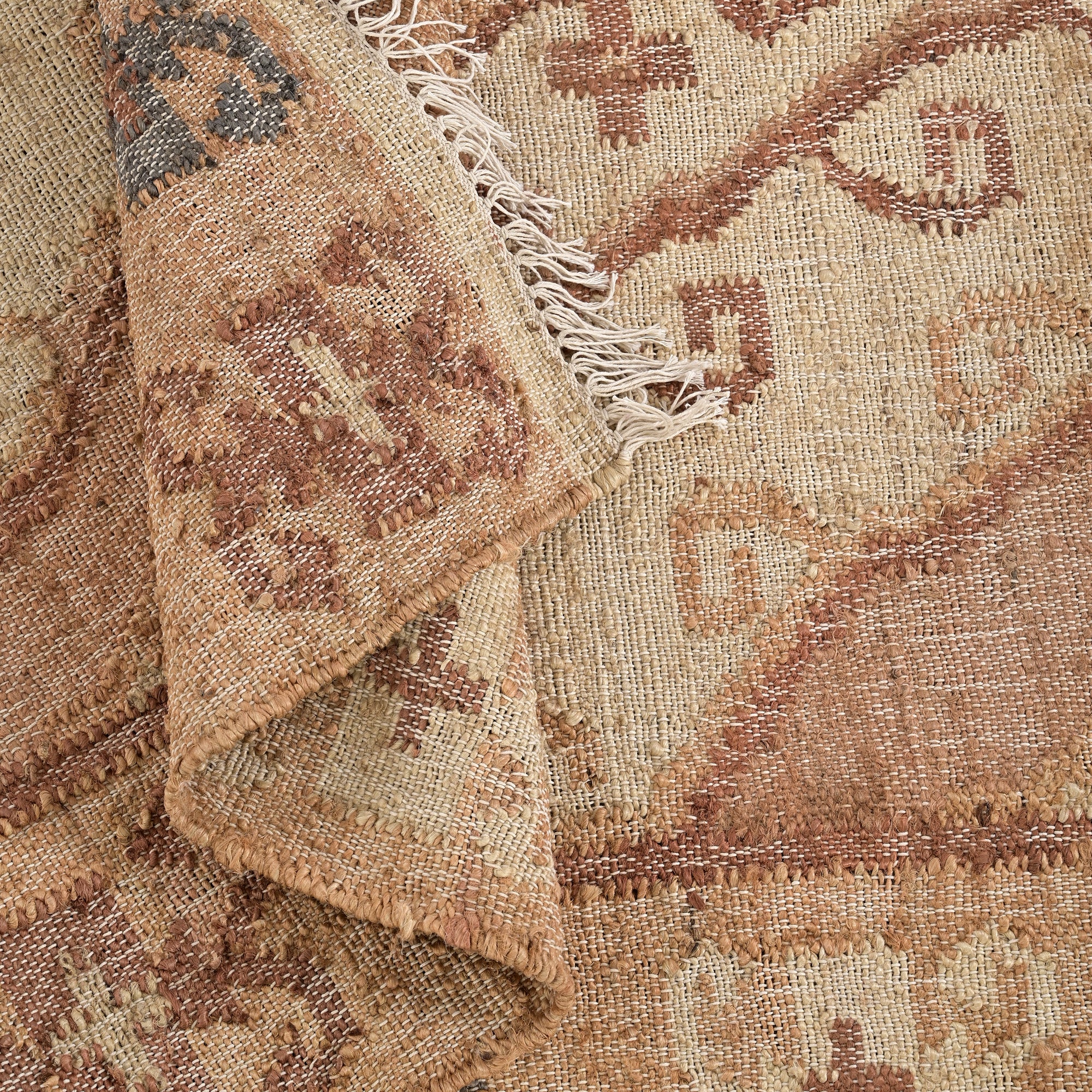 Antepenko Handwoven Flat Weave Punja Kelim Jute Rug in Terra & Brown (2 Sizes)