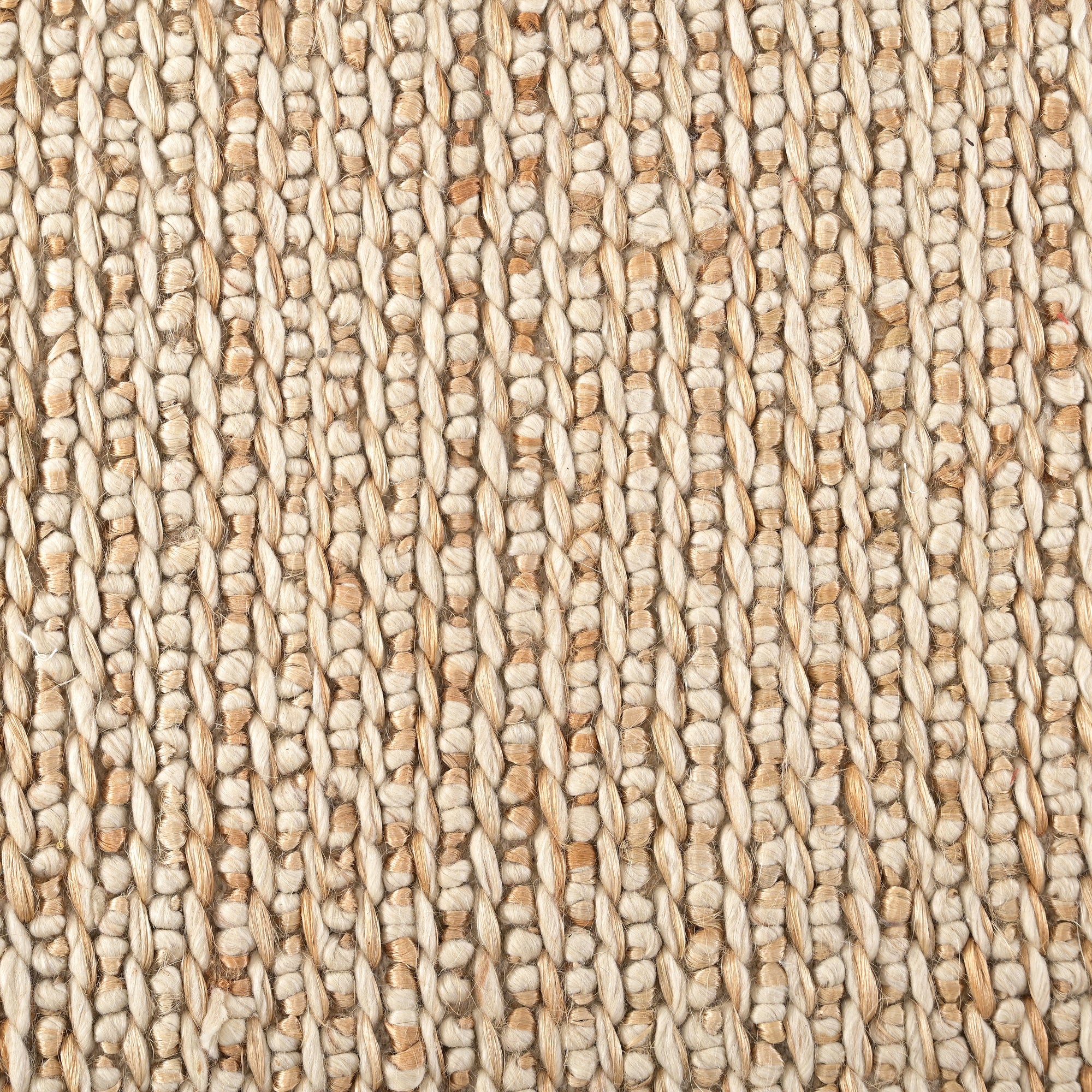 Brisonne Handwoven Punja Kelim Jute, Wool & Cotton Rug in Ivory & Natural (2 Sizes)