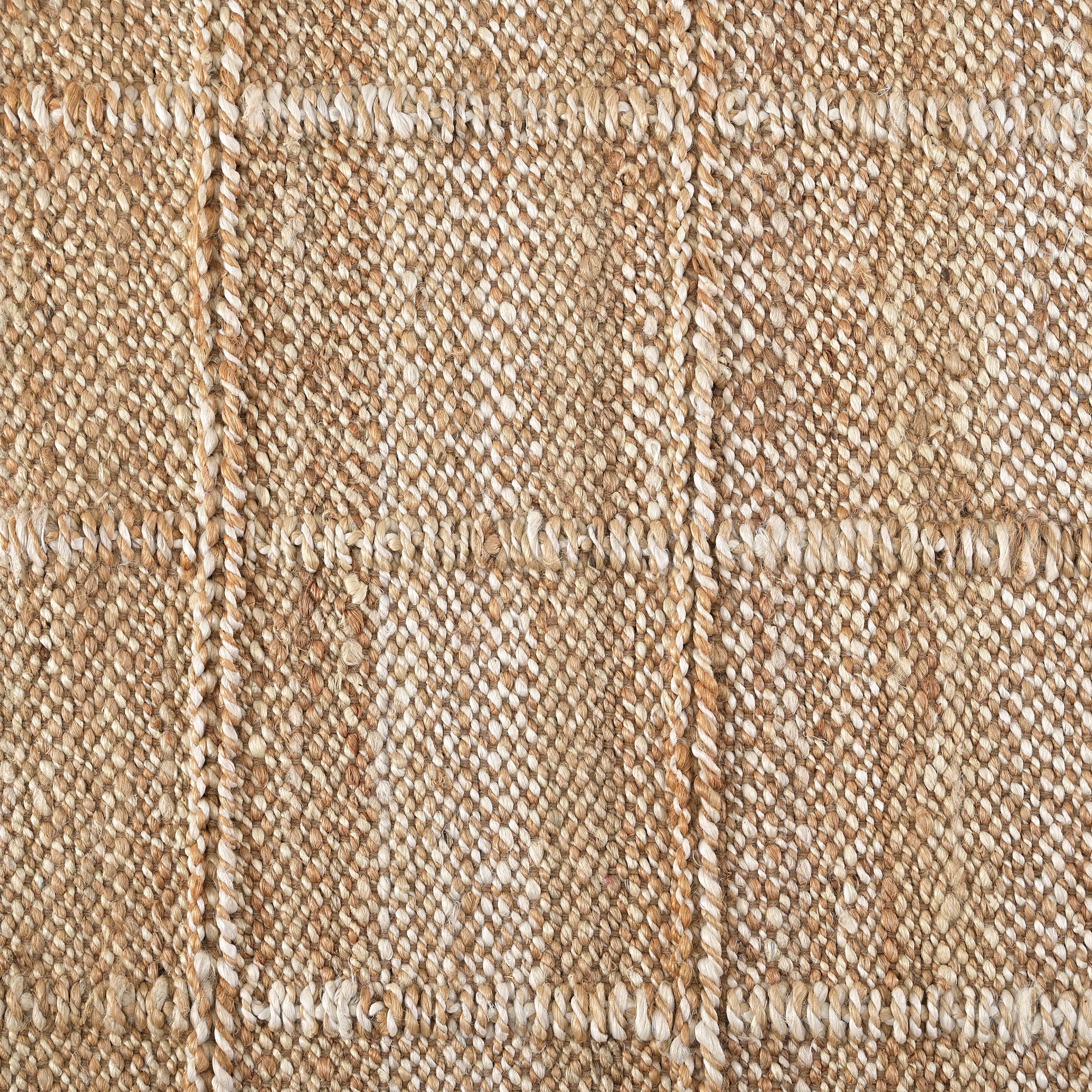 Malakain Handwoven Flat Weave Punja Kelim Jute Rug in Natural & Ivory (2 Sizes)