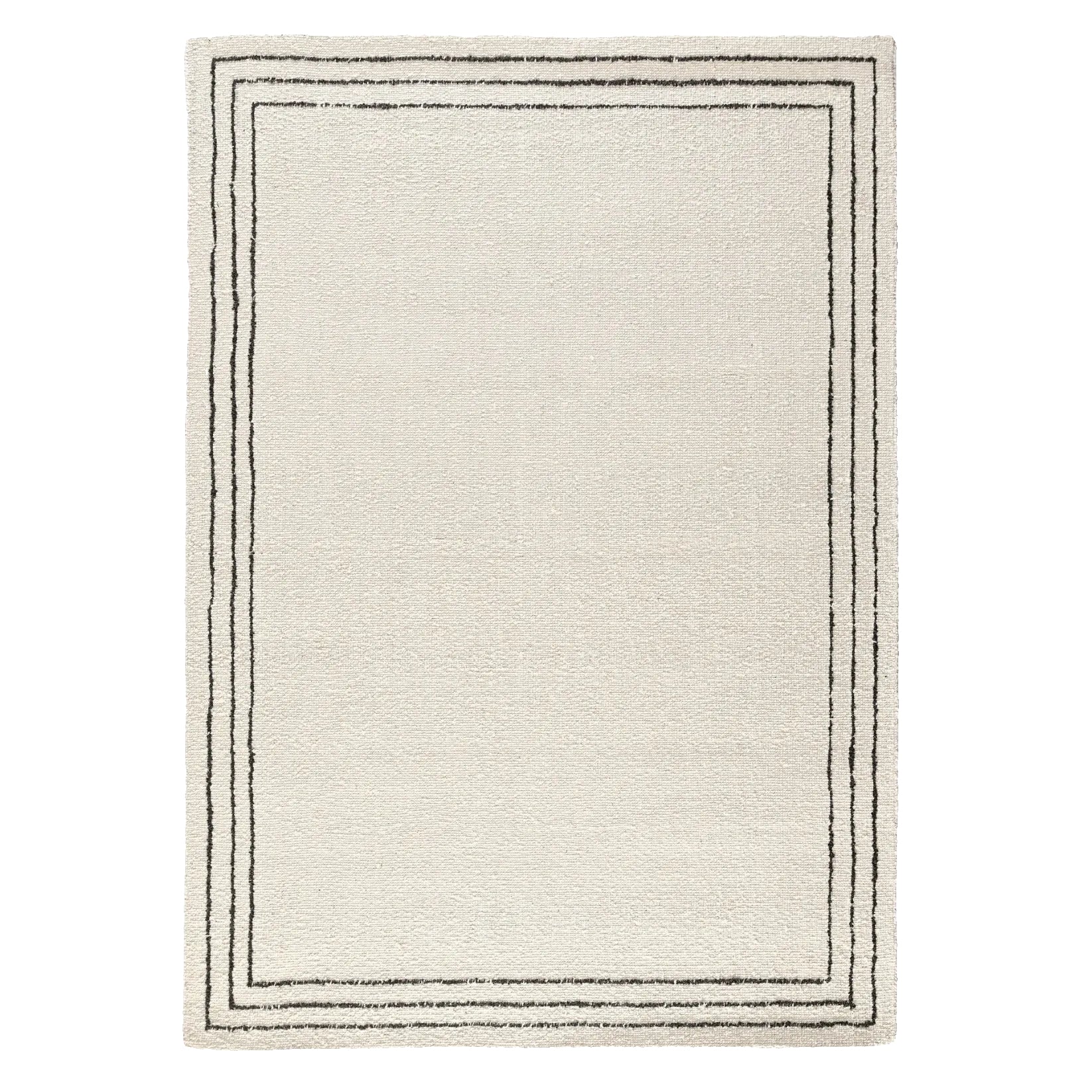 Grenvill Hand Tufted Wool Rug in Ivory & Charcoal (2 Sizes)