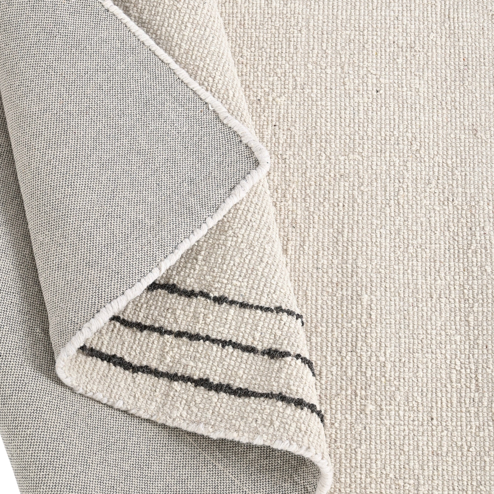 Grenvill Hand Tufted Wool Rug in Ivory & Charcoal (2 Sizes)