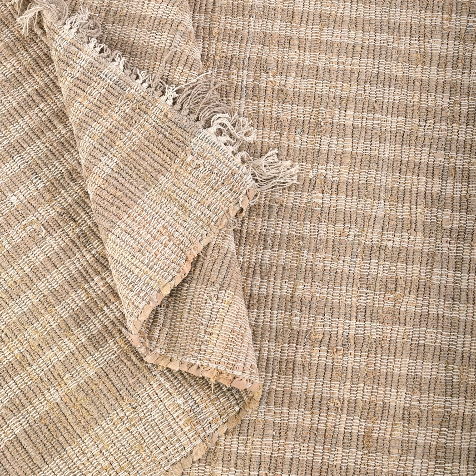 Kameel Handwoven Flat Weave Rug in Ivory & Brown (2 Sizes)