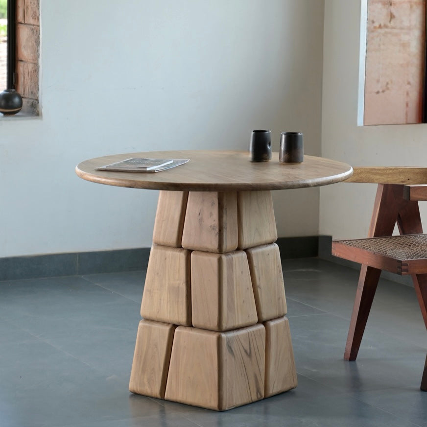 Bob Round Solid Acacia Wood Dining Table