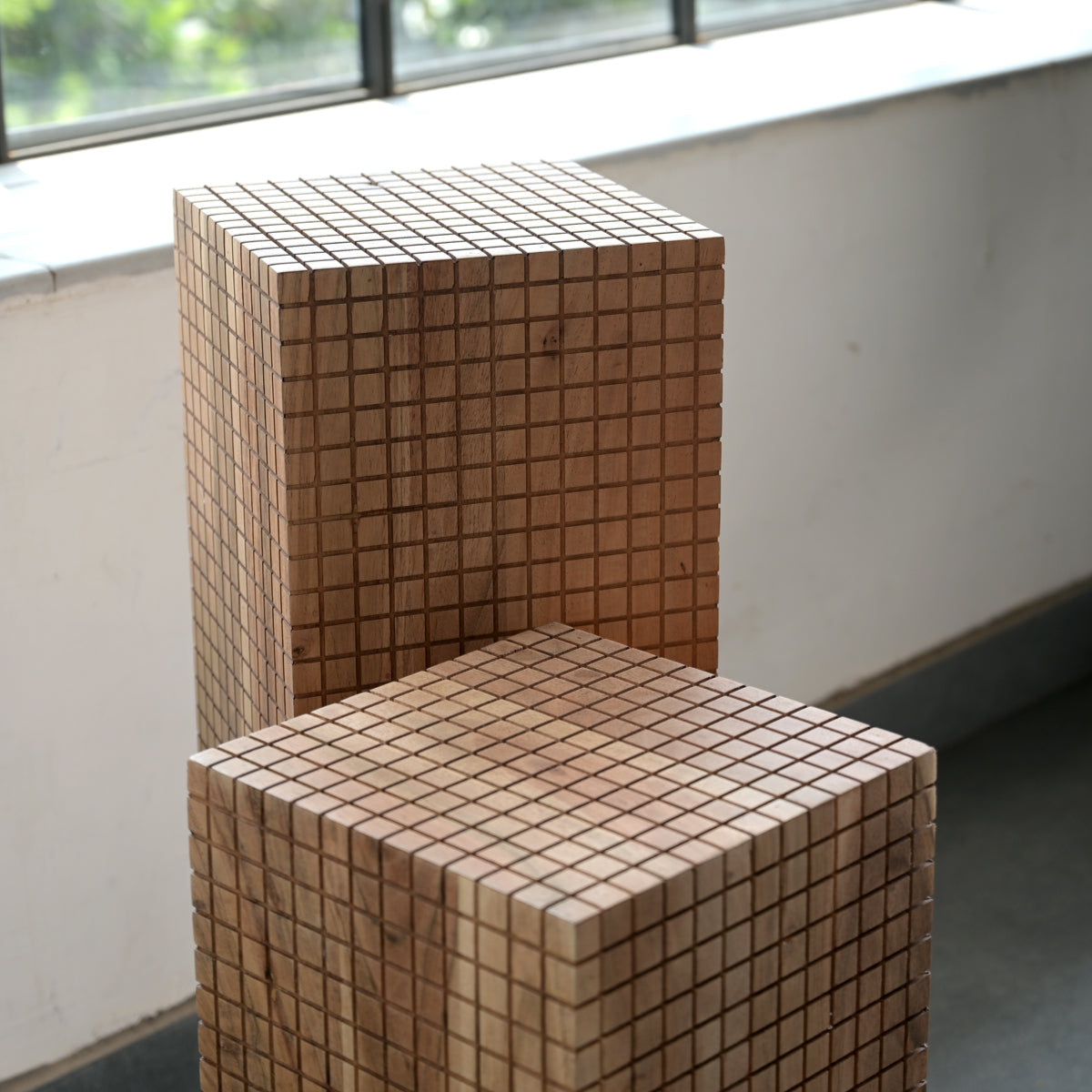 Jiro Solid Acacia Wood Side Table Natural (2 Sizes)