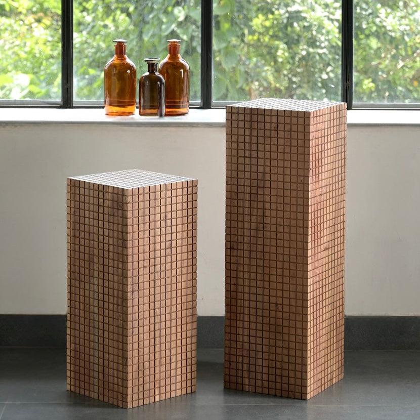 Jiro Solid Acacia Wood Side Table Natural (2 Sizes)