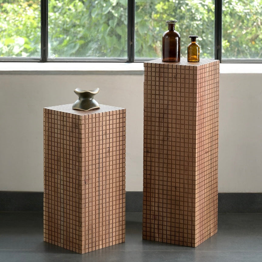 Jiro Solid Acacia Wood Side Table Natural (2 Sizes)