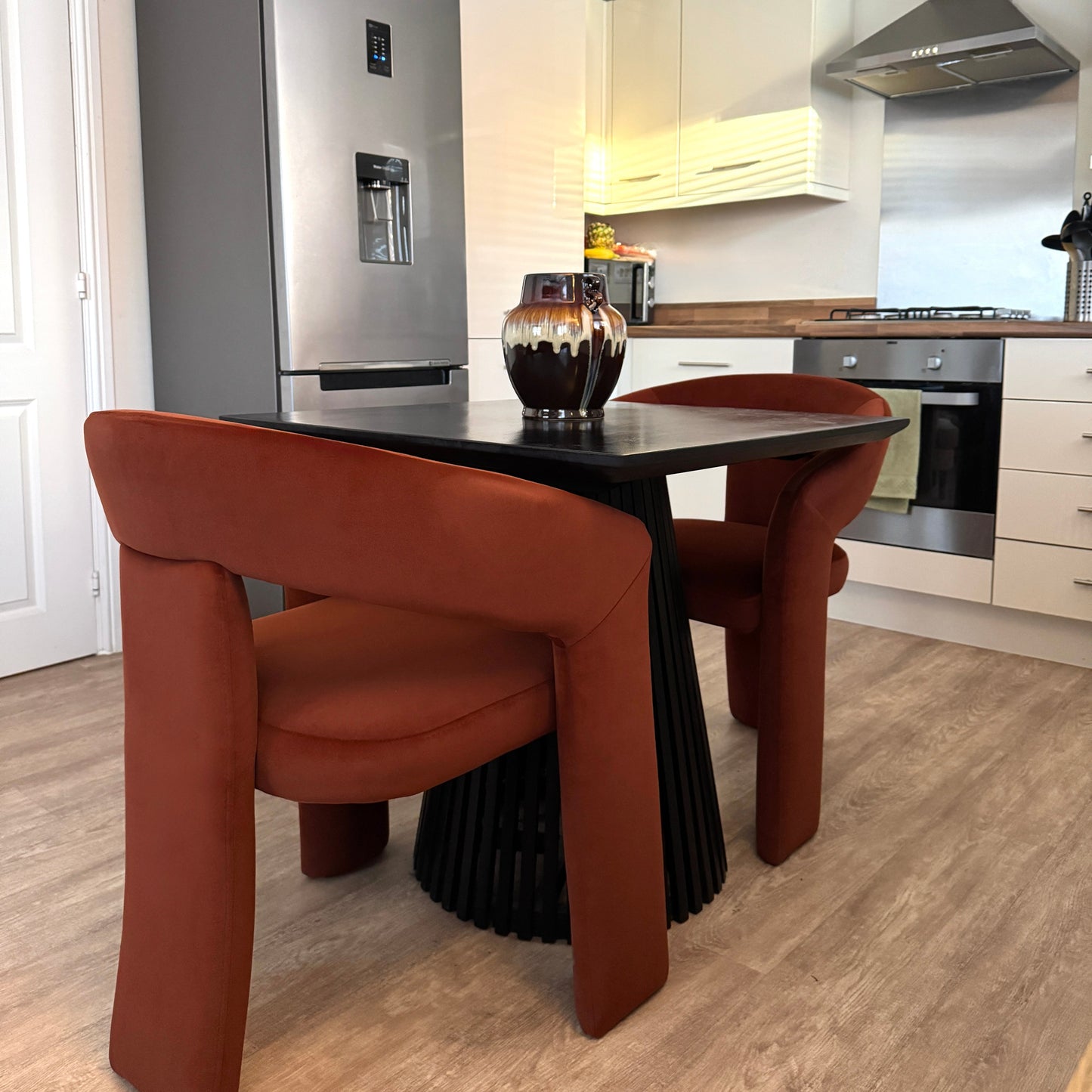 Remi Square Solid Mango Wood Dining Table Black (2 Sizes)