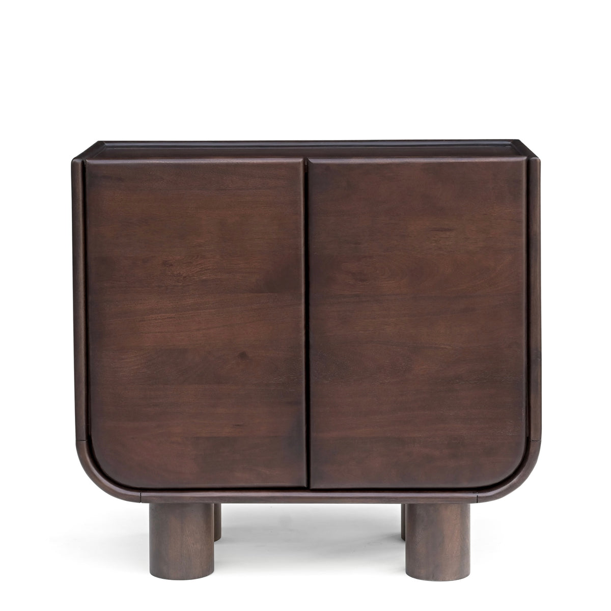 Sofia Solid Mango Wood Small 2 Door Sideboard in Walnut (85cm)