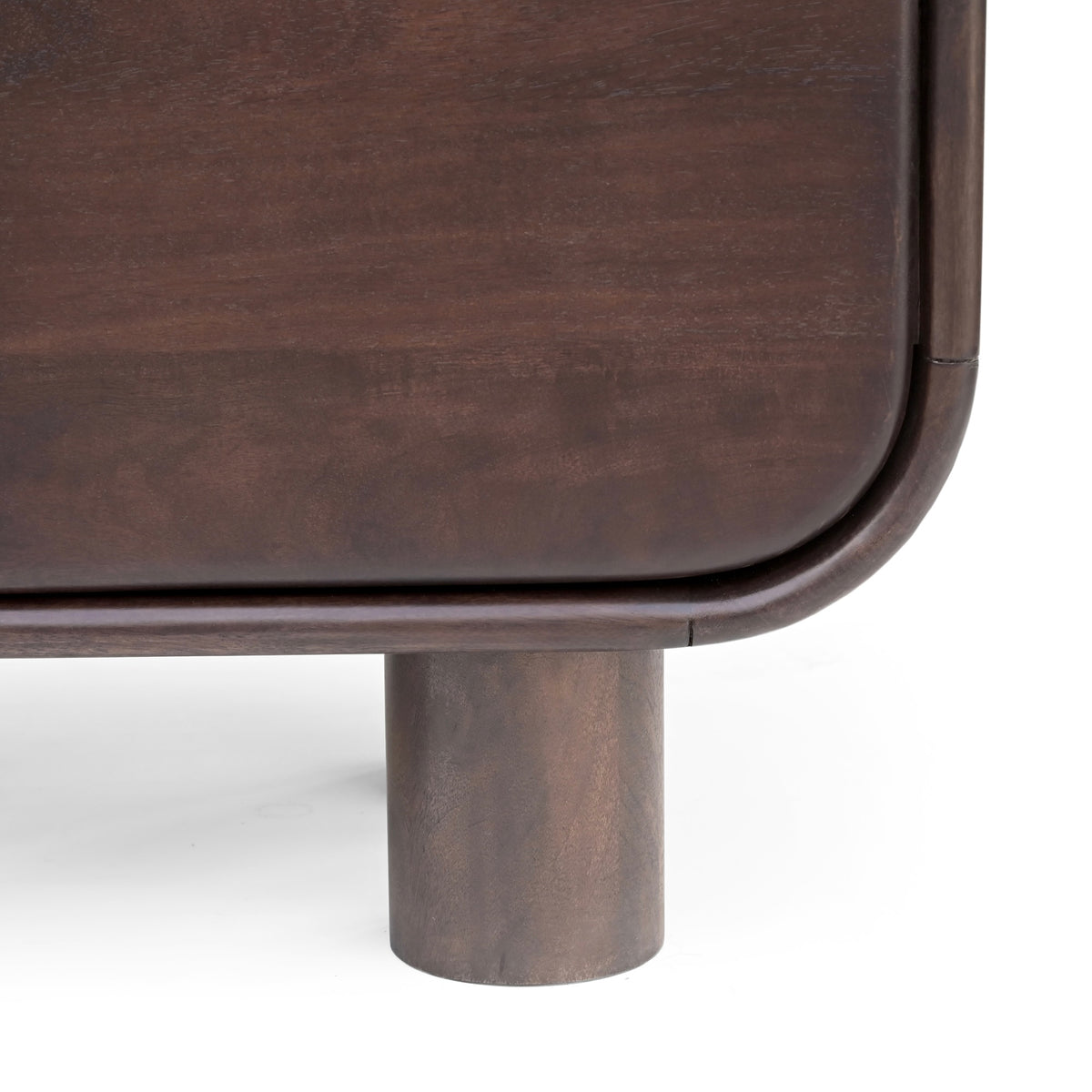Sofia Solid Mango Wood Small 2 Door Sideboard in Walnut (85cm)